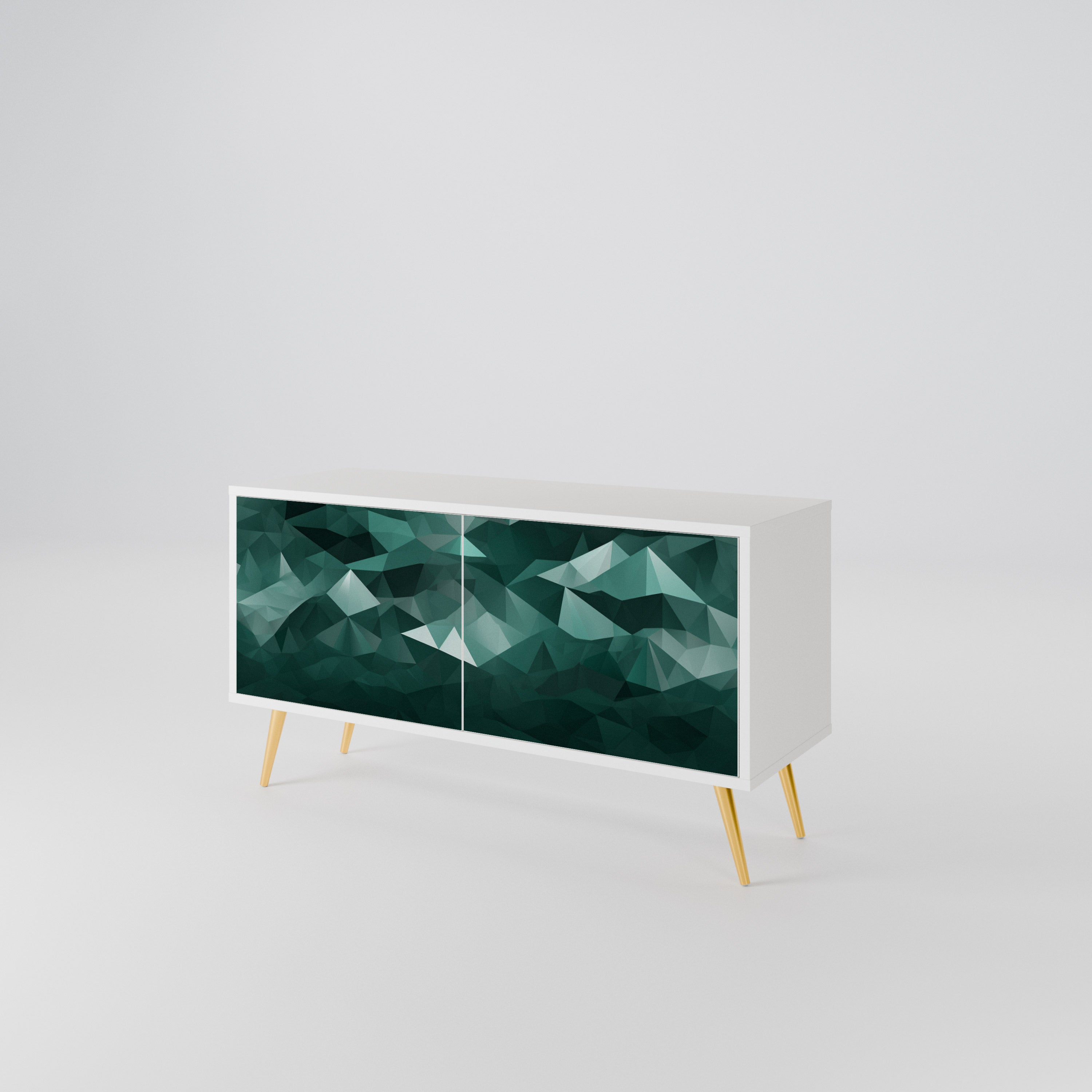 POLYGONAL FLOATING Móvel de TV Compacto de 2 Portas