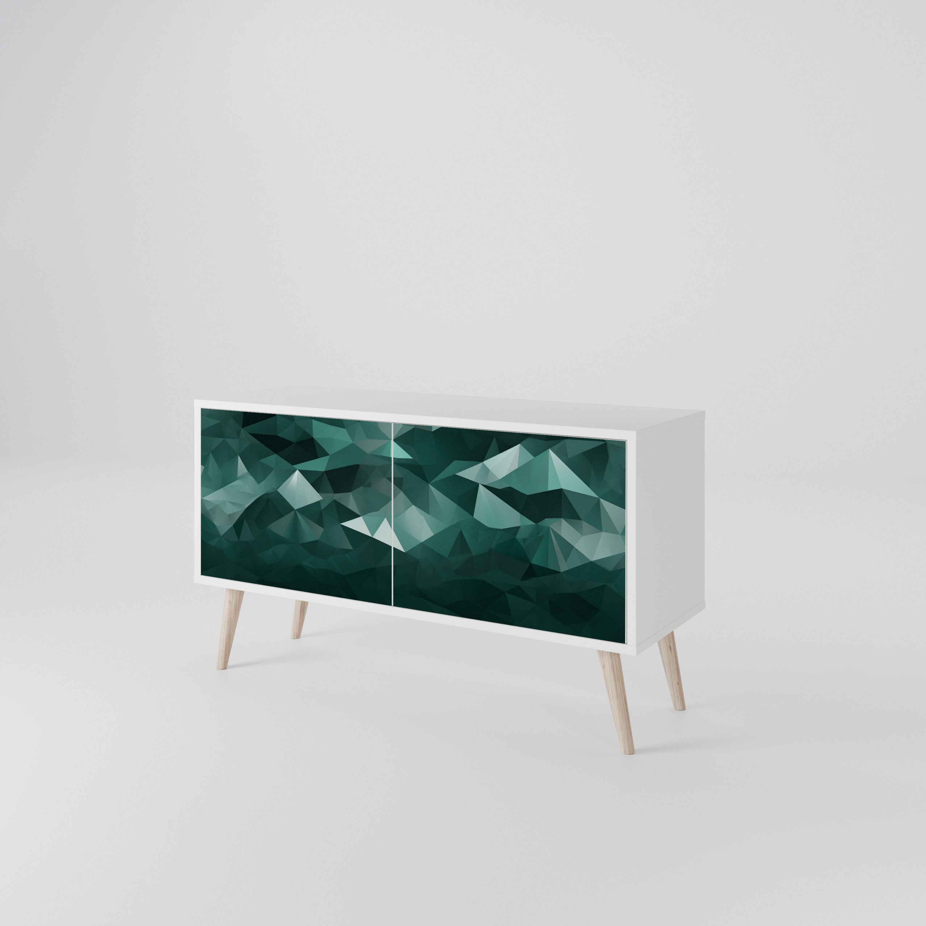 POLYGONAL FLOATING Móvel de TV Compacto de 2 Portas