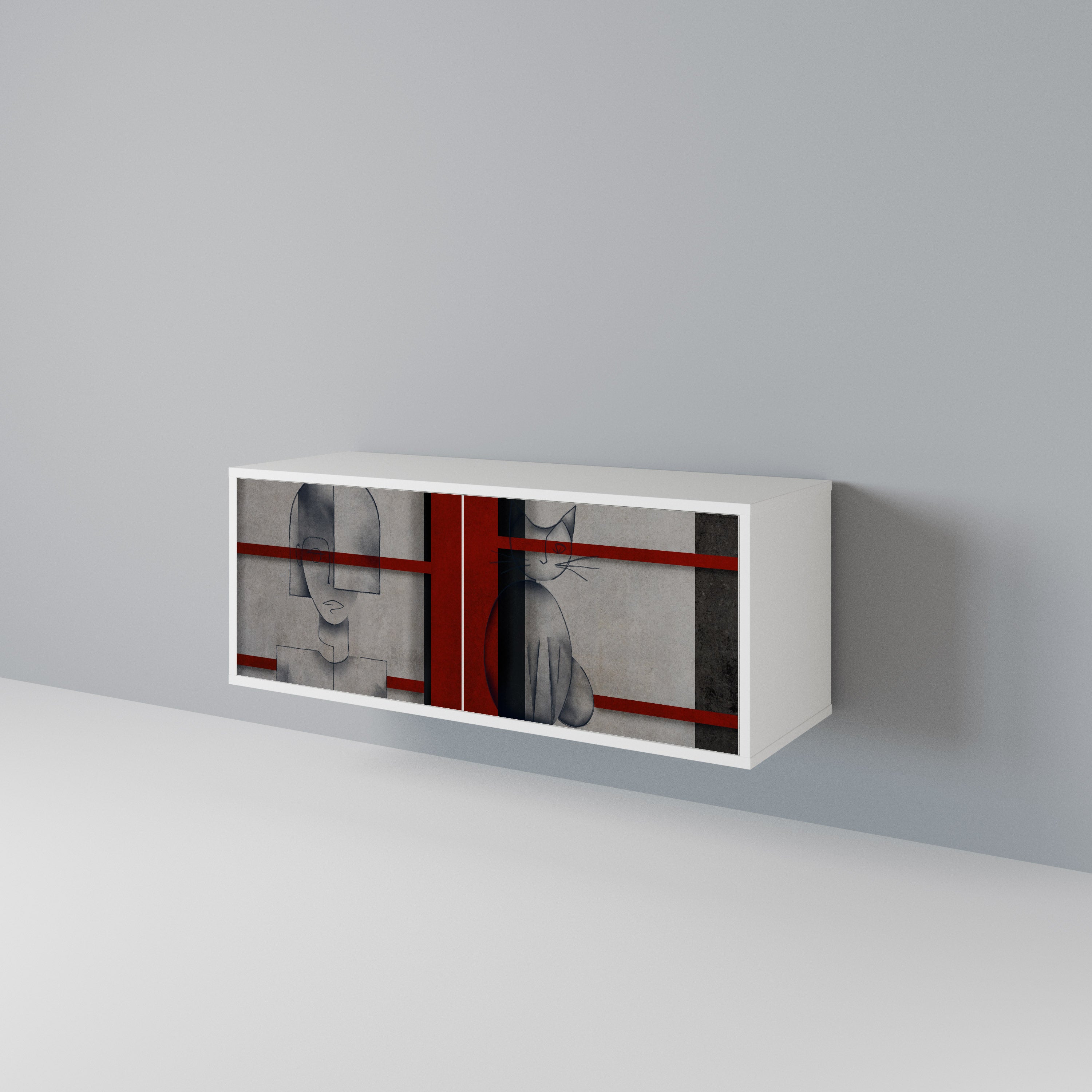 GRAY FIGURES Compact 2-Door TV Cabinet