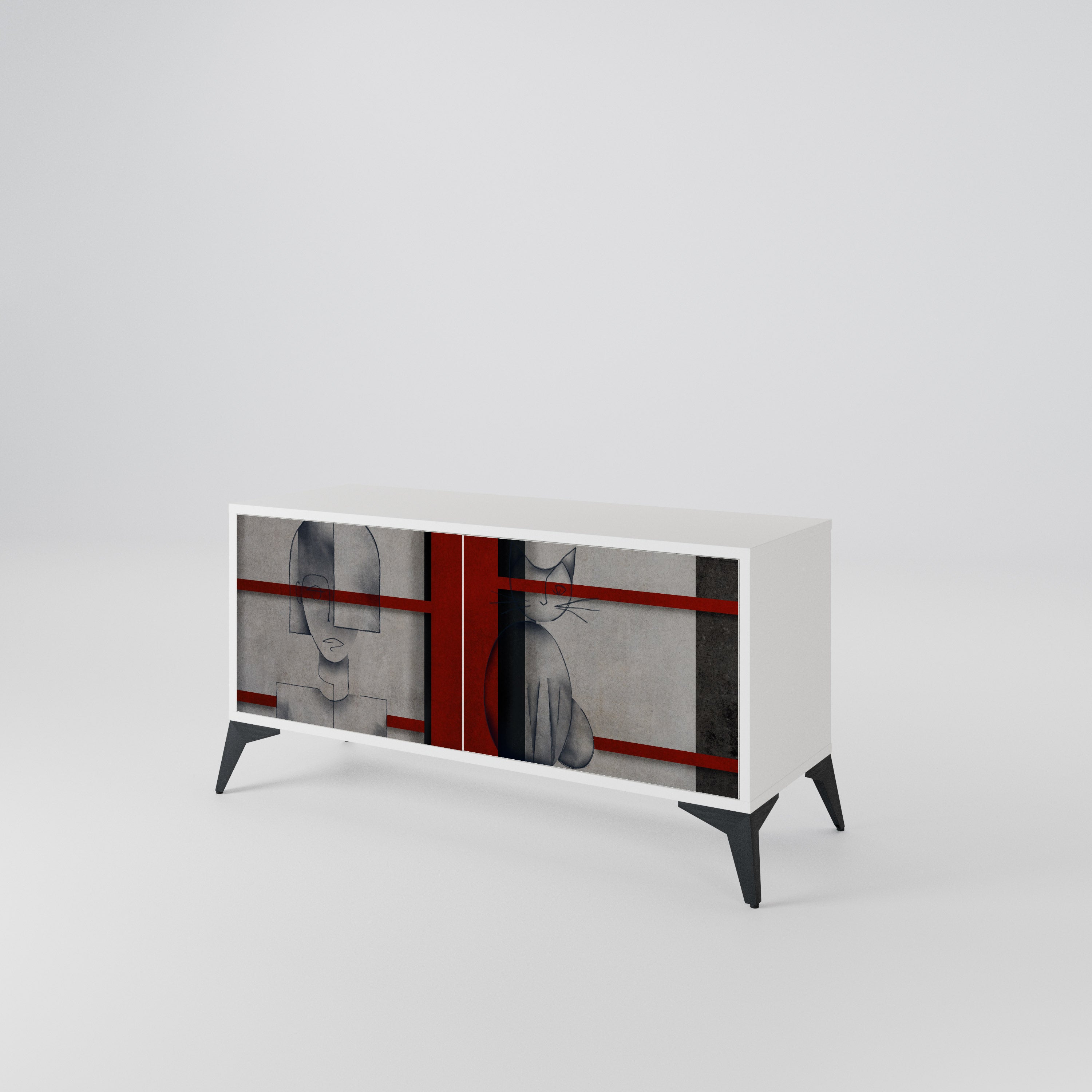 GRAY FIGURES Compact 2-Door TV Cabinet