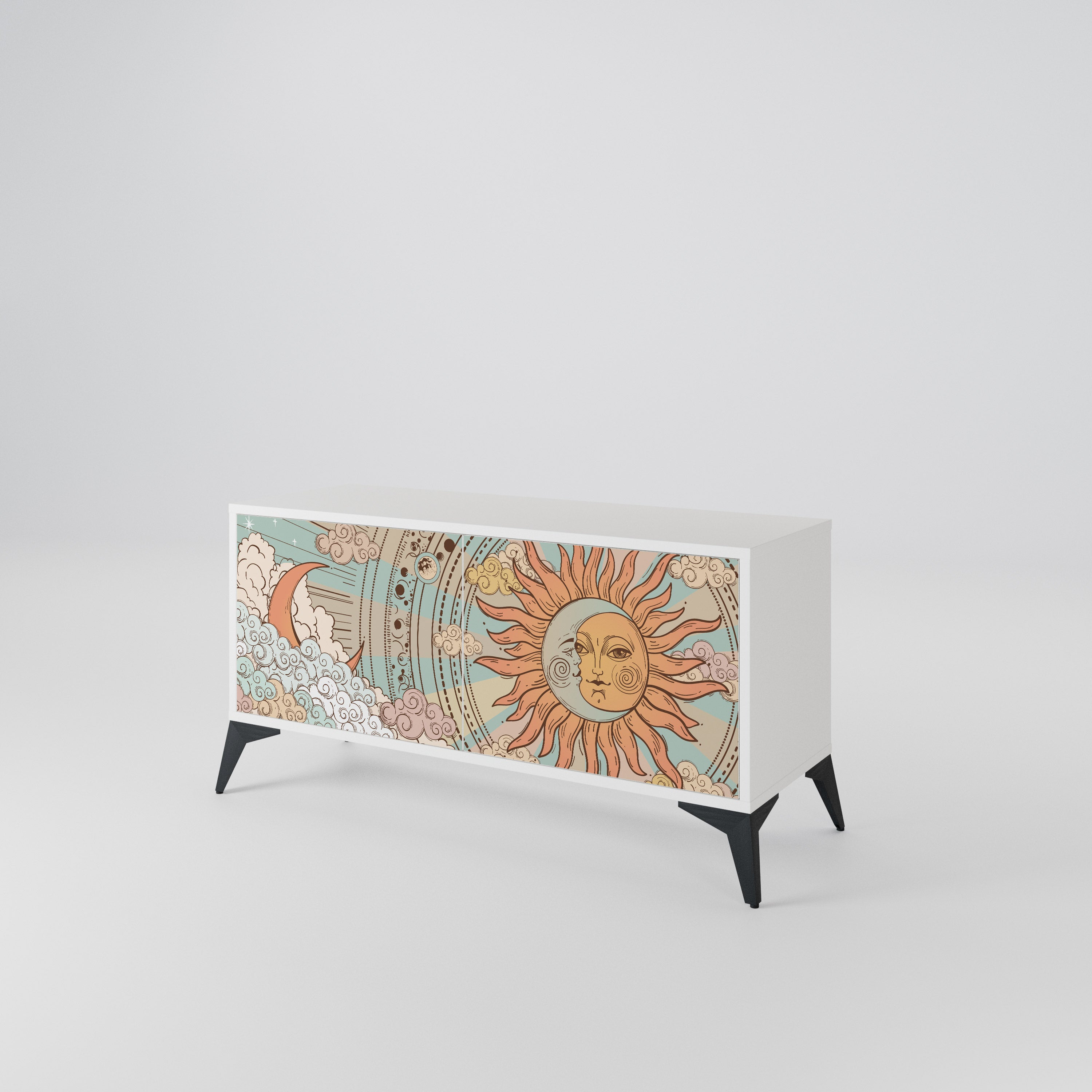 MYSTICAL STRUCTURE Compact 2-Door TV Cabinet