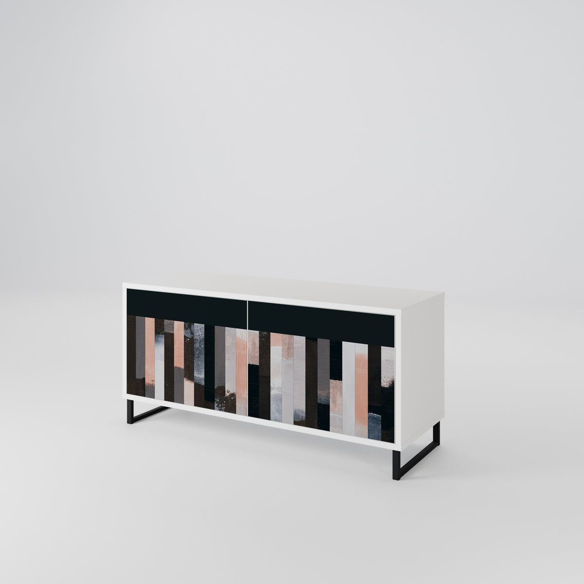 COLLAGE OF RECTANGLES Móvel de TV Compacto de 2 Portas