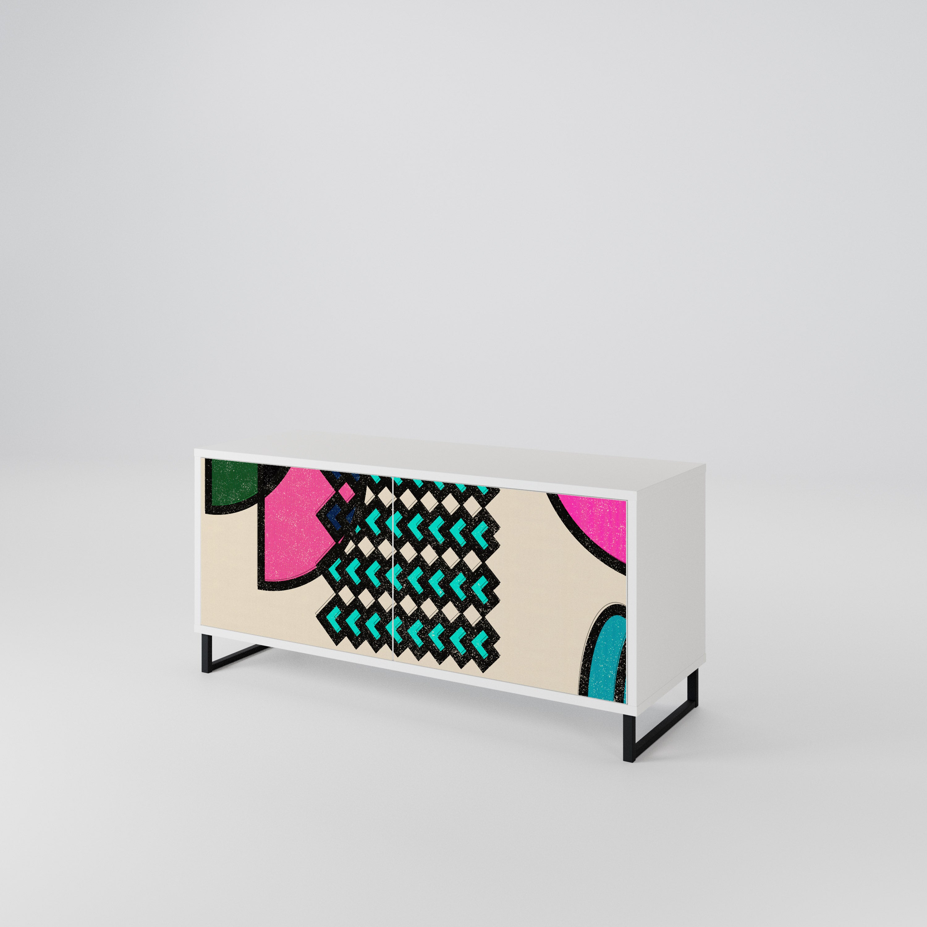 GEOMETRIC RHAPSODY Compact 2-Door TV Cabinet