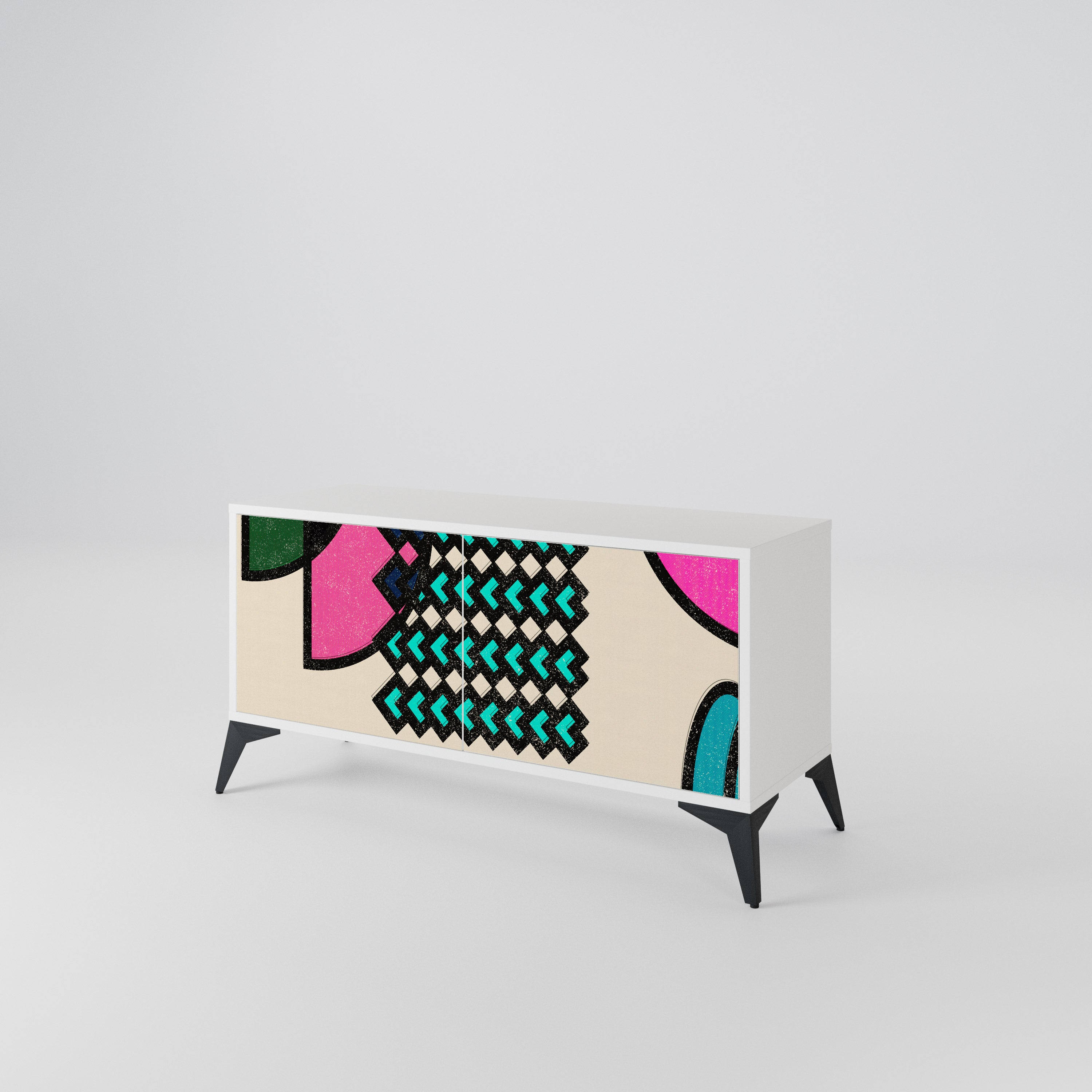 GEOMETRIC RHAPSODY Compact 2-Door TV Cabinet