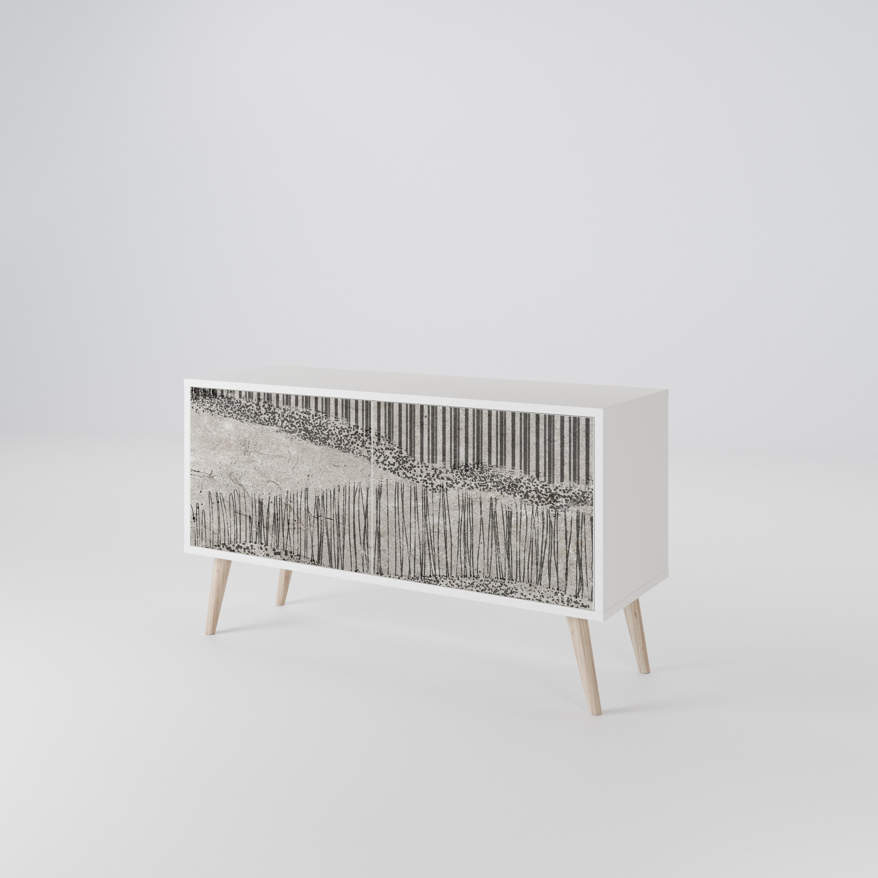GRAIN LINES Compact 2-Door TV Cabinet
