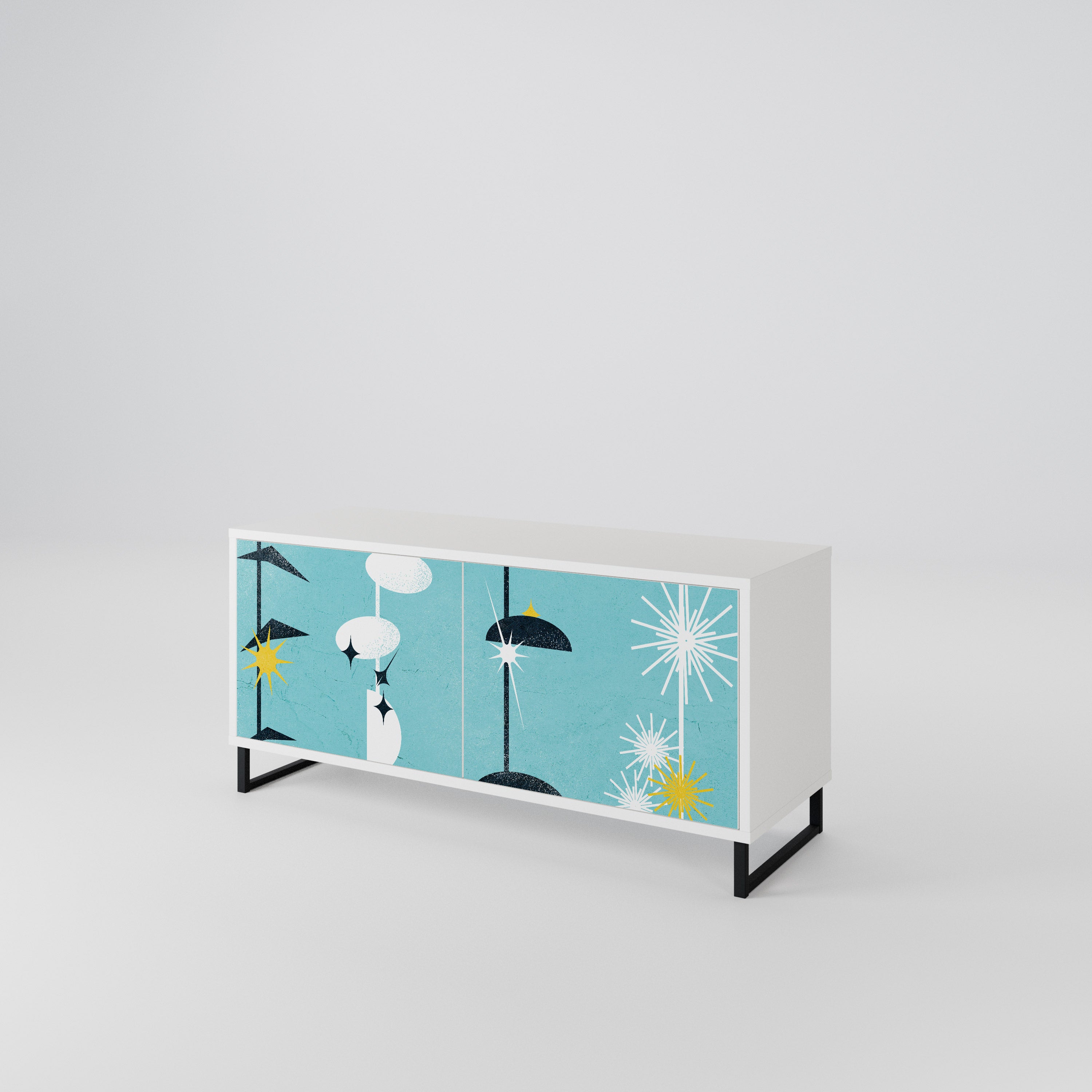 PATHS TO HAPPINESS Compact 2-Door TV Cabinet