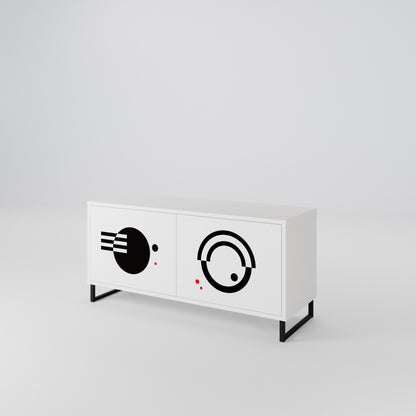 BLACK AND WHITE COMBINATION Móvel de TV Compacto de 2 Portas