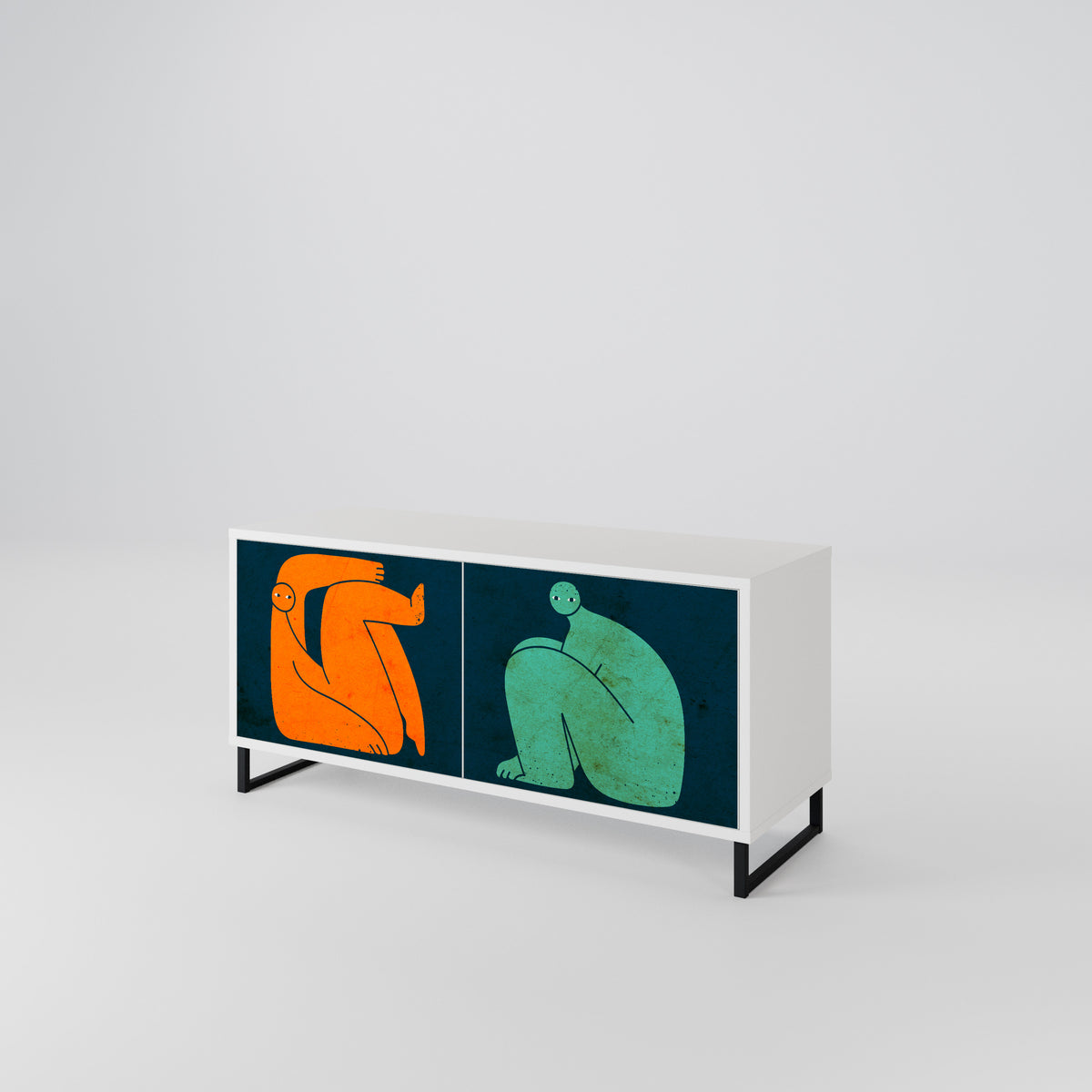 TOGETHER BUT SEPARATELY Compact 2-Door TV Cabinet