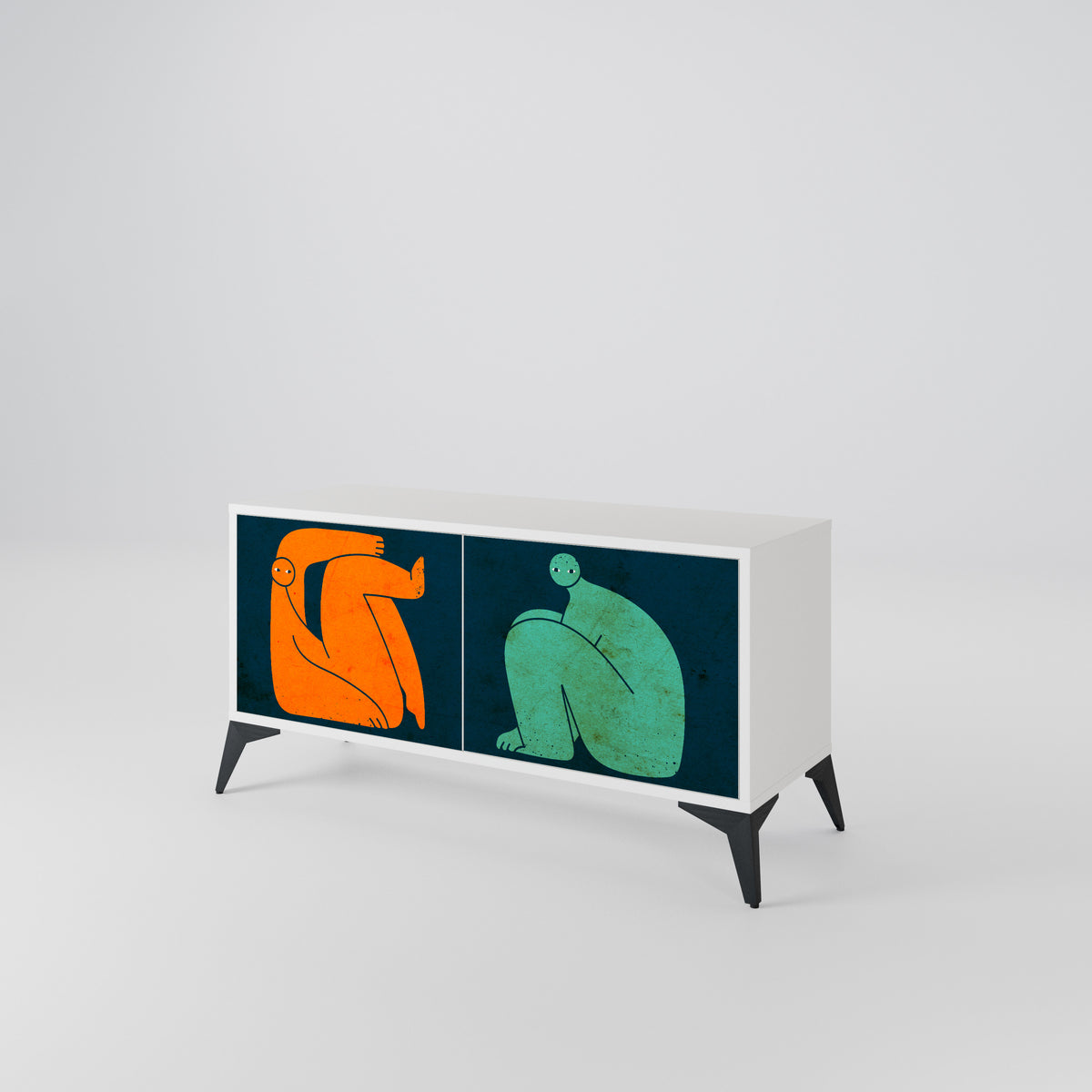 TOGETHER BUT SEPARATELY Compact 2-Door TV Cabinet