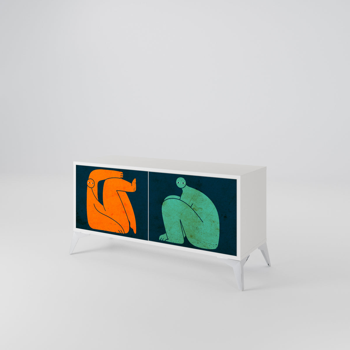 TOGETHER BUT SEPARATELY Compact 2-Door TV Cabinet