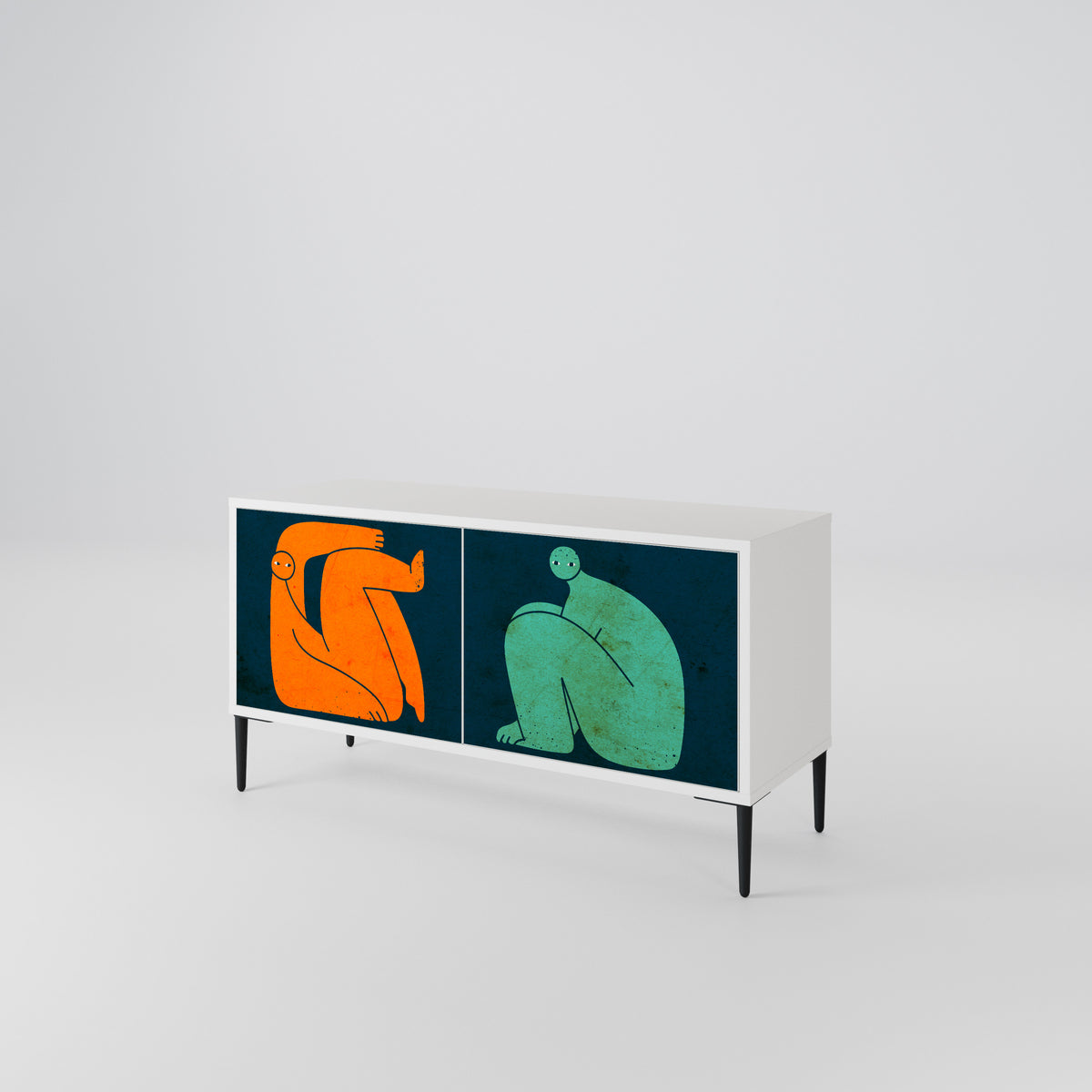 TOGETHER BUT SEPARATELY Compact 2-Door TV Cabinet