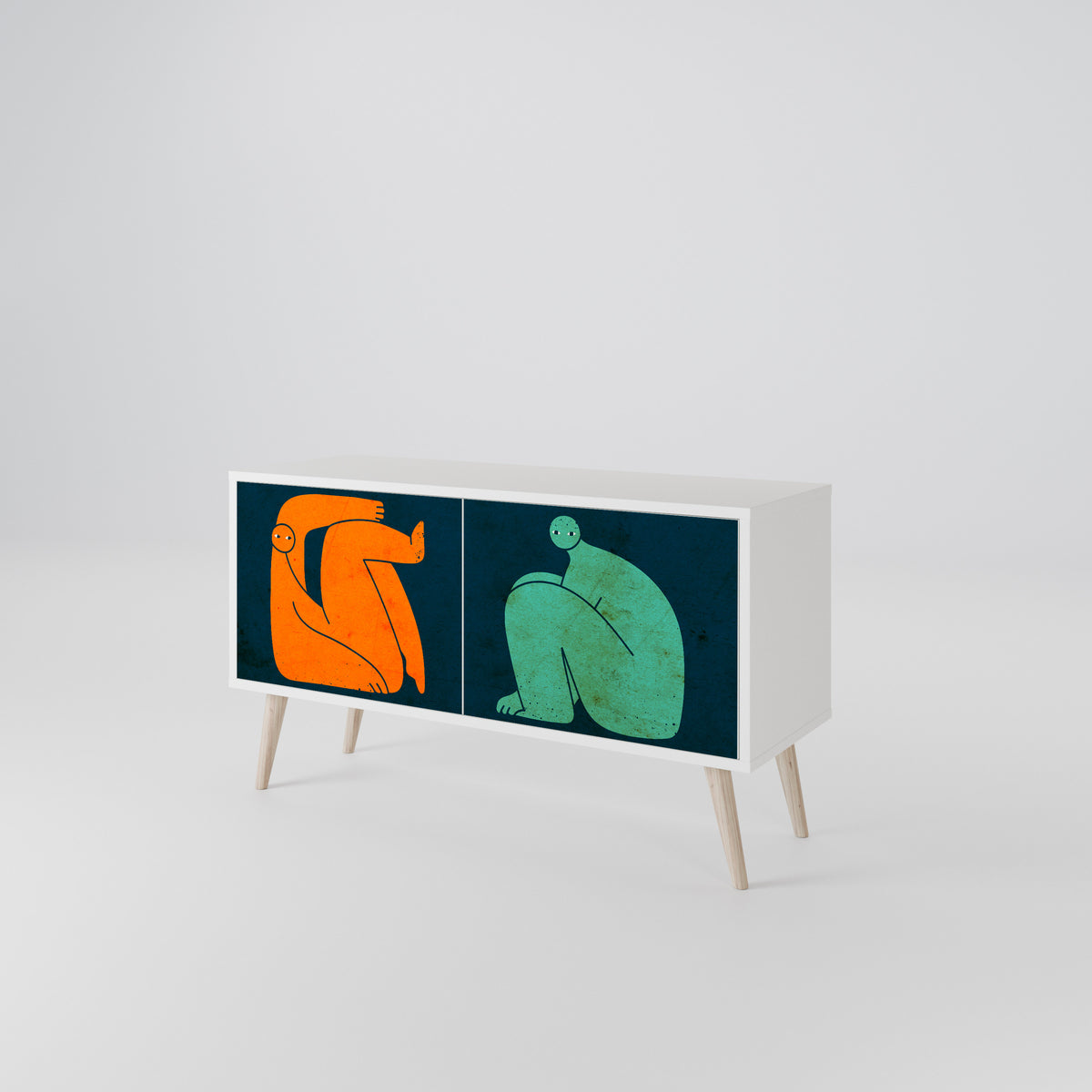 TOGETHER BUT SEPARATELY Compact 2-Door TV Cabinet