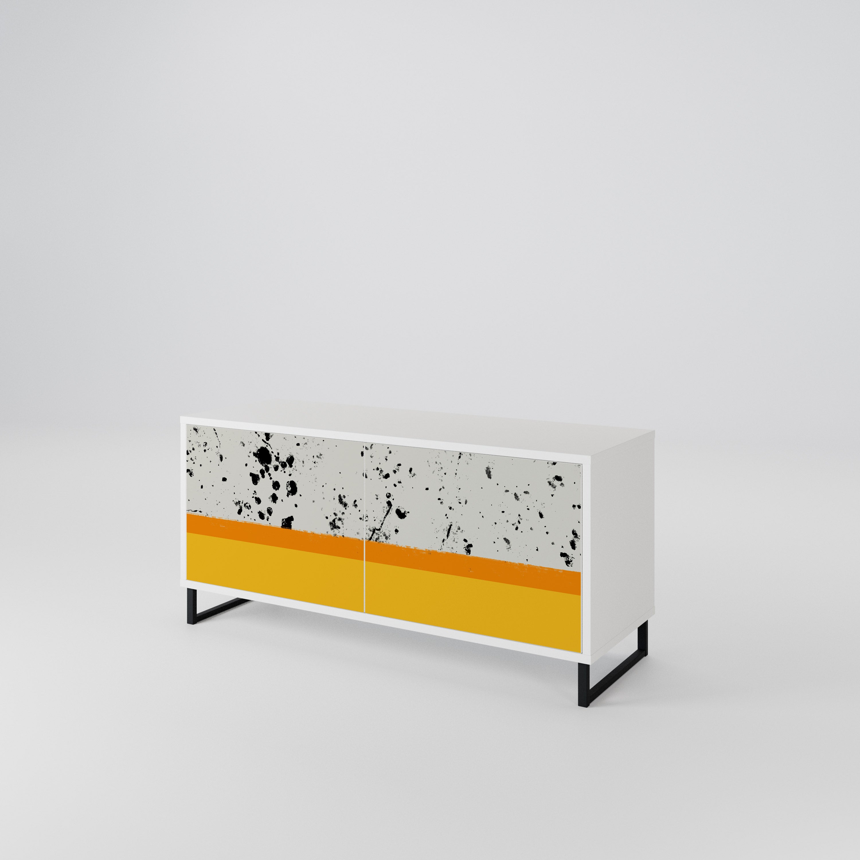 DYED BY ORANGE Compact 2-Door TV Cabinet