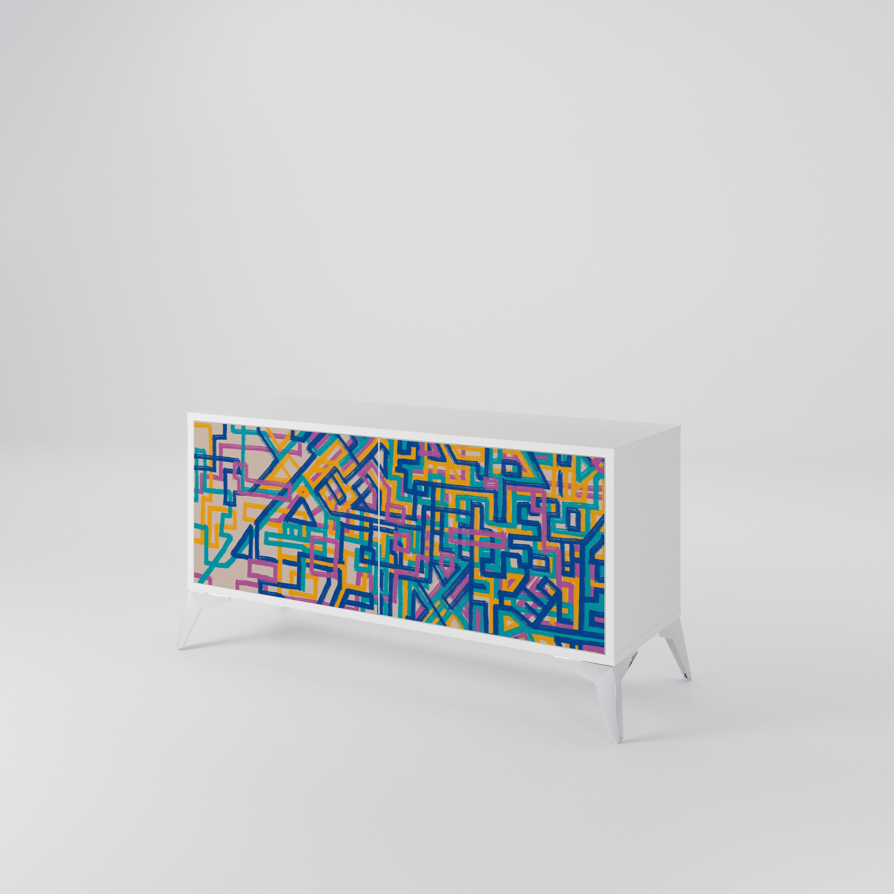 MEMORIES MAP Compact 2-Door TV Cabinet