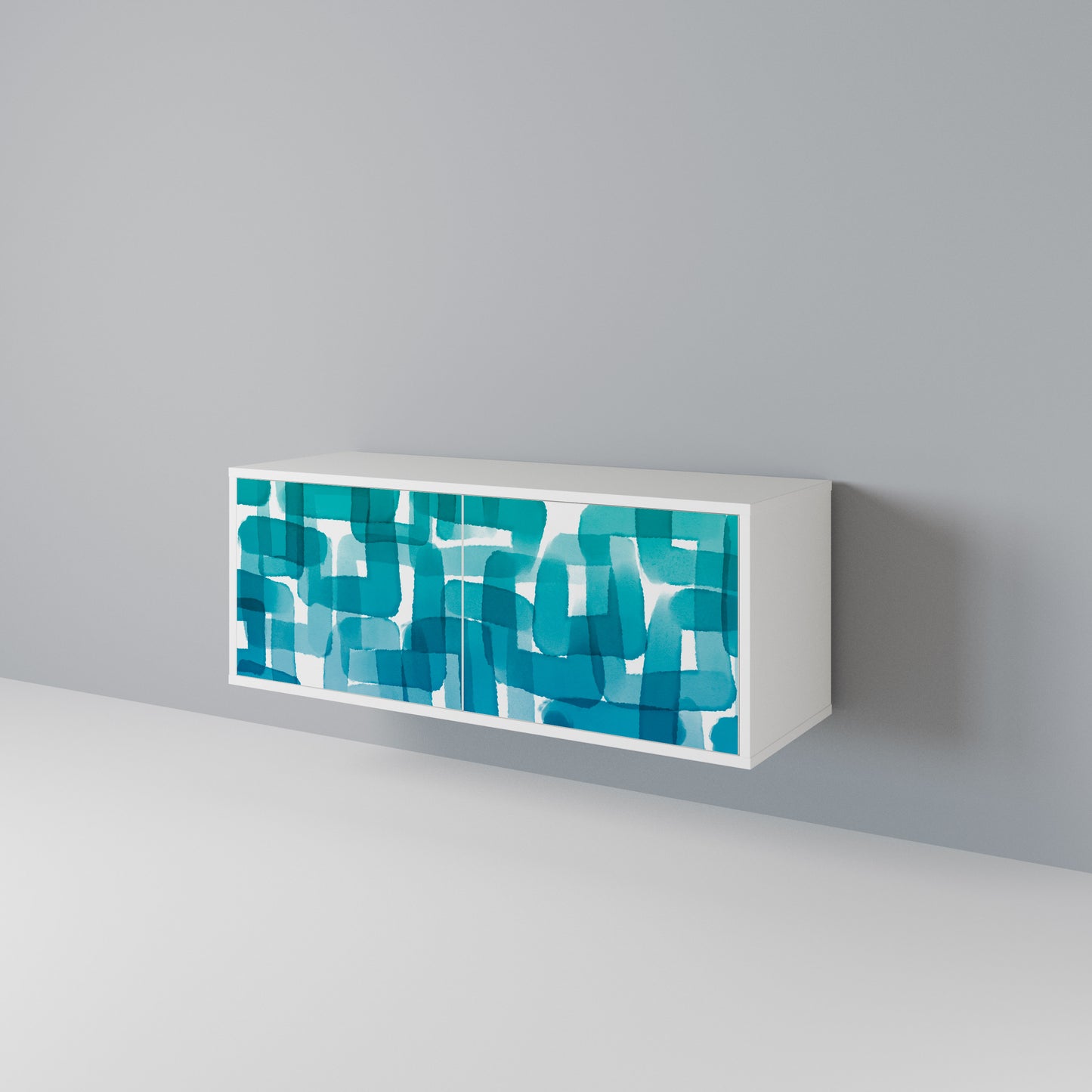 TURQUOISE RECTANGLES Móvel de TV Compacto de 2 Portas