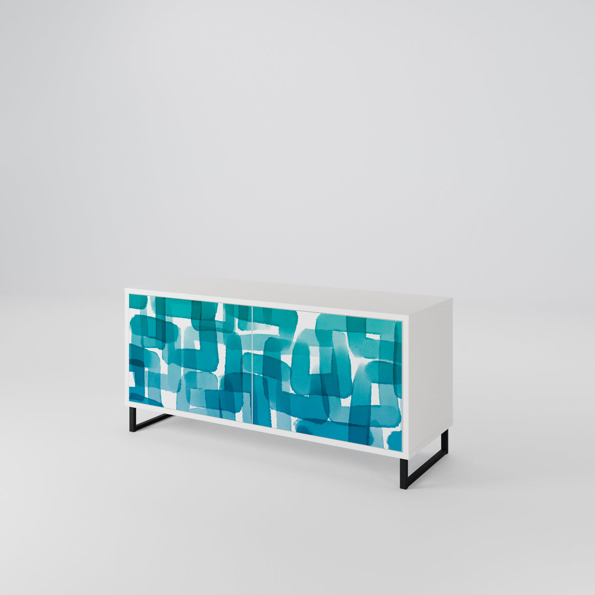TURQUOISE RECTANGLES Móvel de TV Compacto de 2 Portas