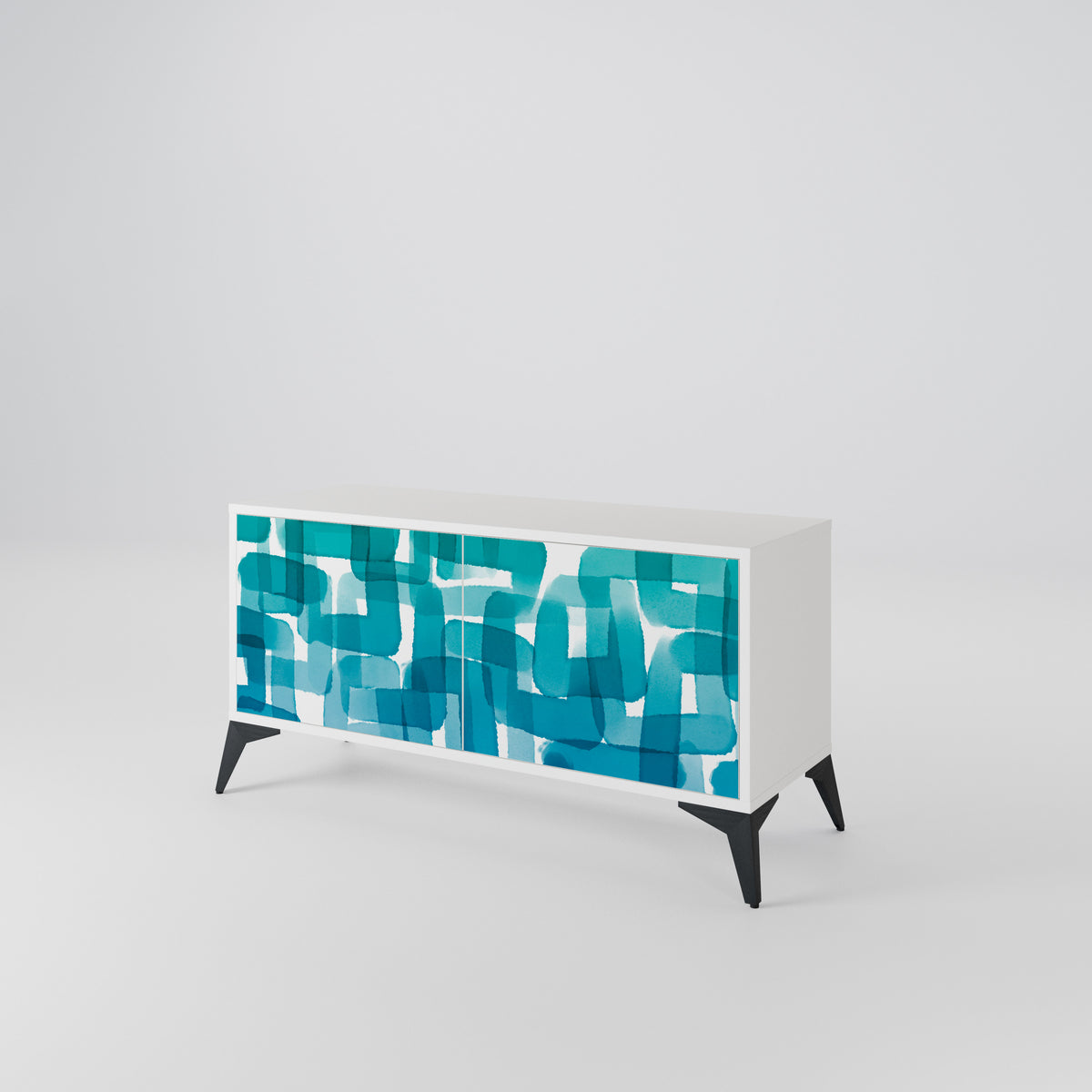 TURQUOISE RECTANGLES Móvel de TV Compacto de 2 Portas