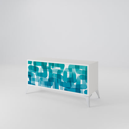 TURQUOISE RECTANGLES Móvel de TV Compacto de 2 Portas