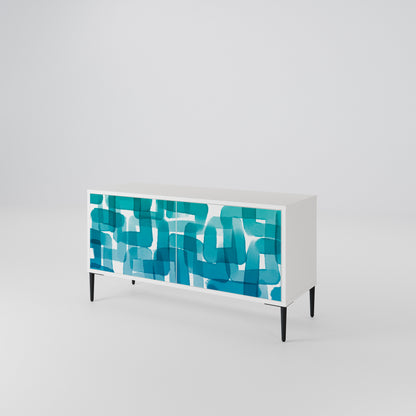 TURQUOISE RECTANGLES Móvel de TV Compacto de 2 Portas
