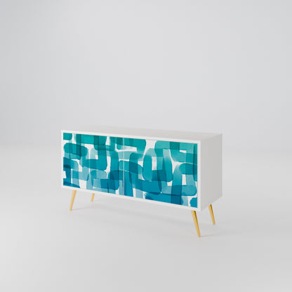 TURQUOISE RECTANGLES Móvel de TV Compacto de 2 Portas
