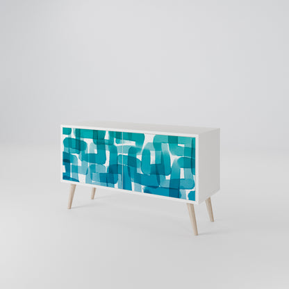 TURQUOISE RECTANGLES Móvel de TV Compacto de 2 Portas