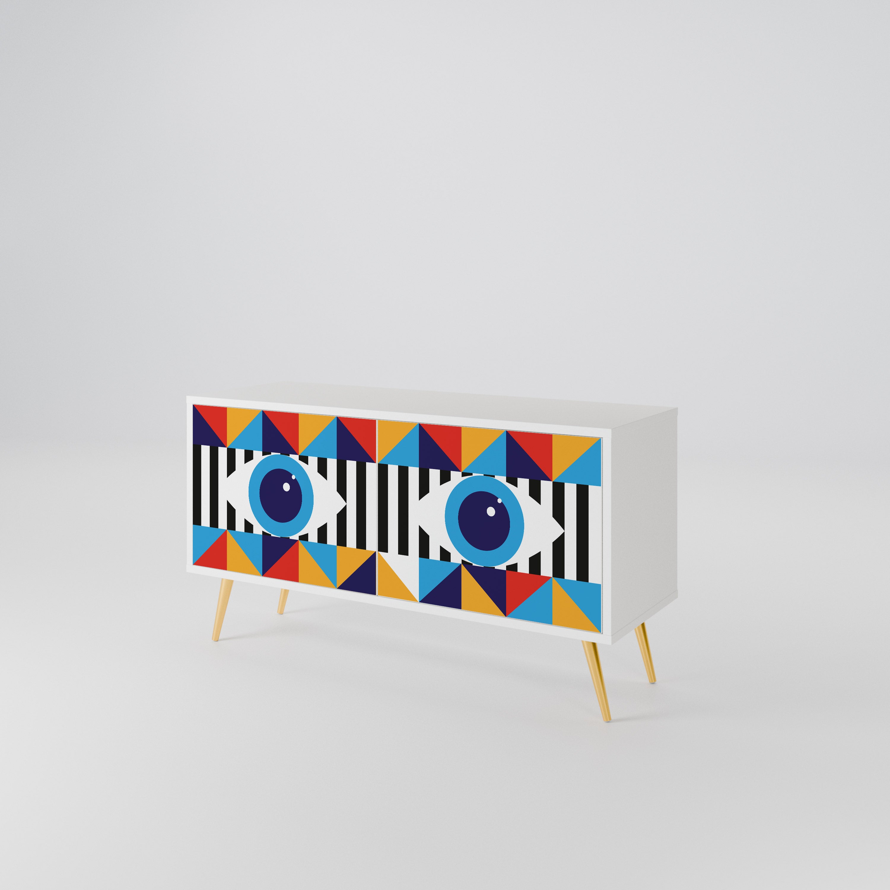 ABSTRACTION AND GEOMETRY Compact 2-Door TV Cabinet