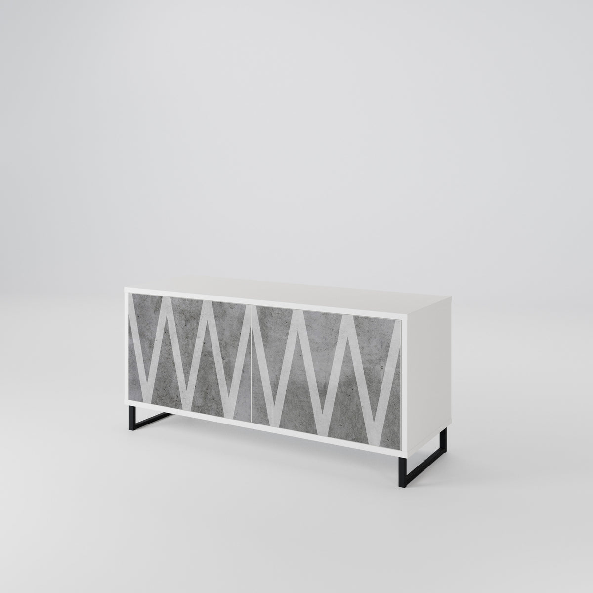 SOLID ZIG ZAG Móvel de TV Compacto de 2 Portas
