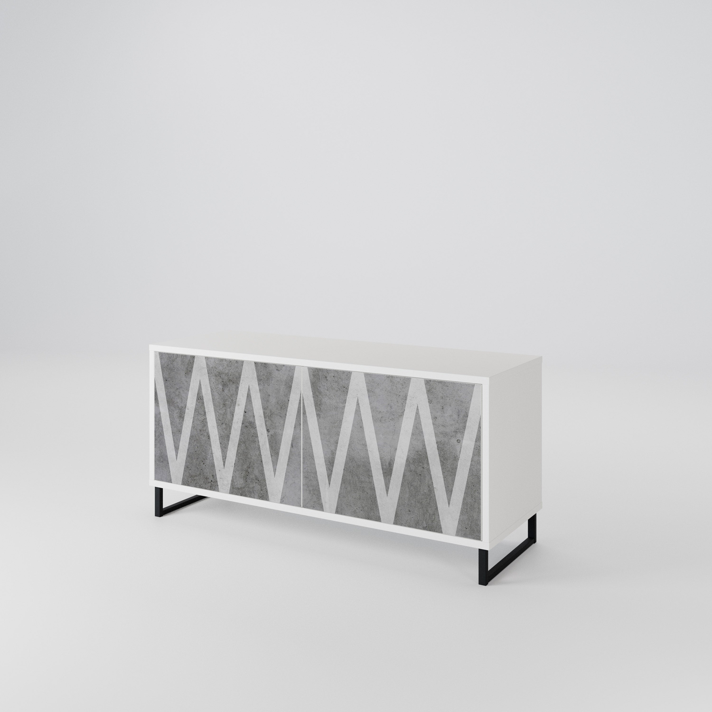 SOLID ZIG ZAG Compact 2-Door TV Cabinet