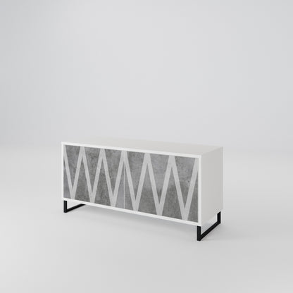 SOLID ZIG ZAG Móvel de TV Compacto de 2 Portas