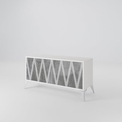 SOLID ZIG ZAG Móvel de TV Compacto de 2 Portas