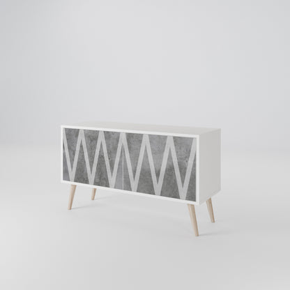 SOLID ZIG ZAG Móvel de TV Compacto de 2 Portas