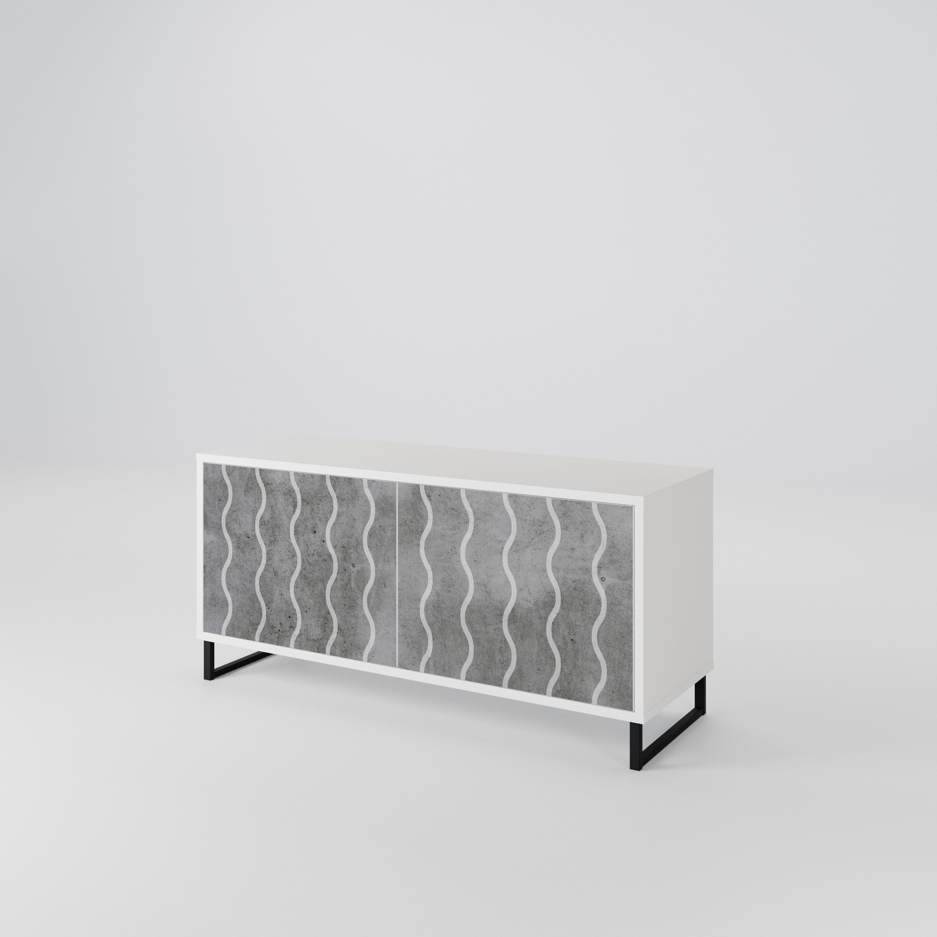 WAVES OF CONCRETE Compact 2-Door TV Cabinet