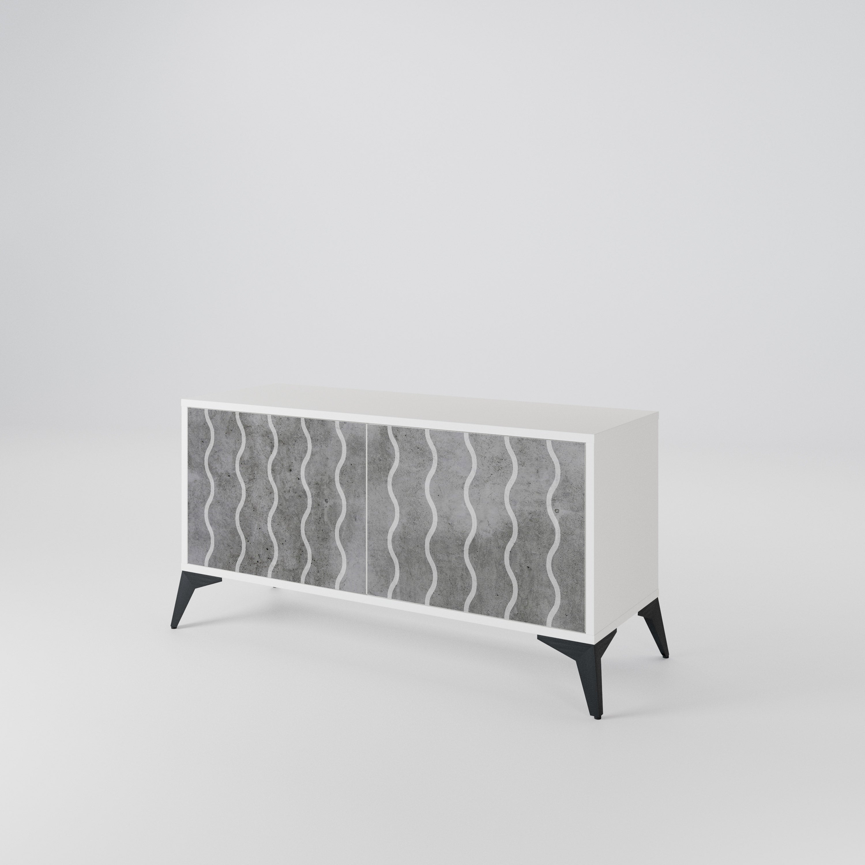 WAVES OF CONCRETE Compact 2-Door TV Cabinet