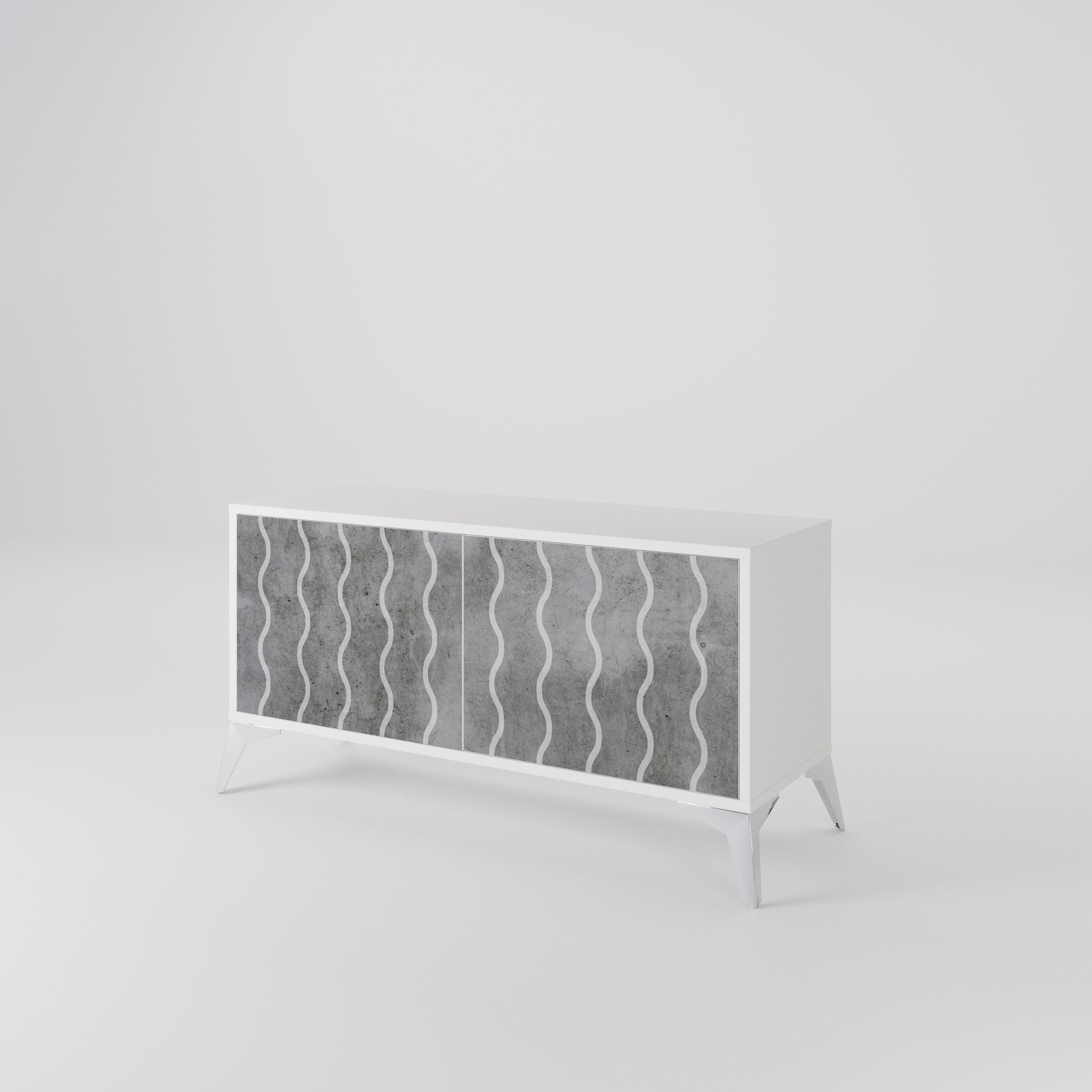 WAVES OF CONCRETE Compact 2-Door TV Cabinet