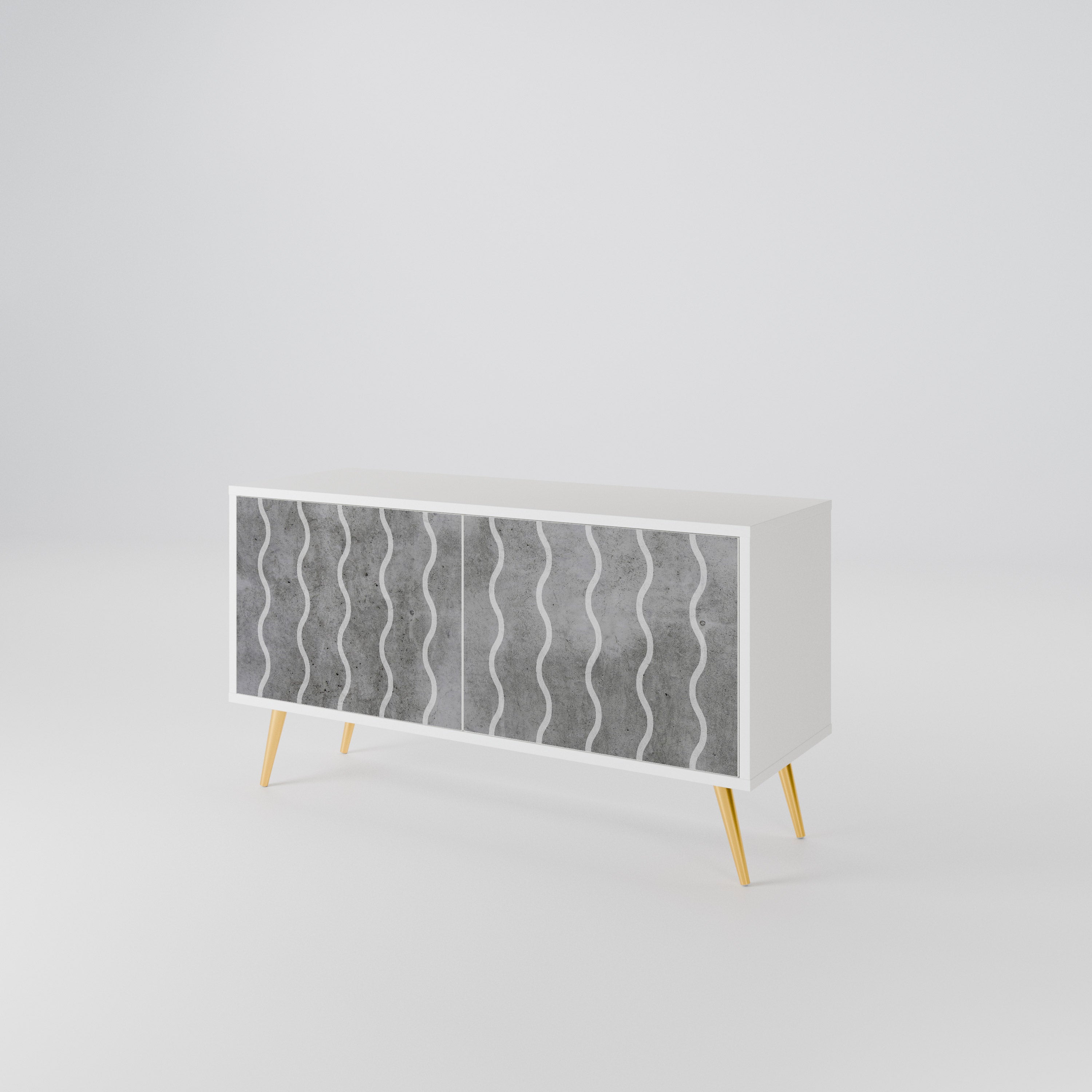 WAVES OF CONCRETE Compact 2-Door TV Cabinet