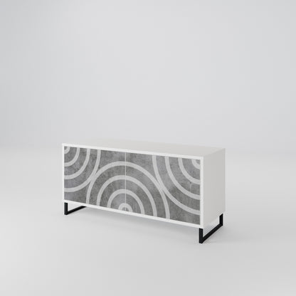 CIRCLE CONCRETE Móvel de TV Compacto de 2 Portas