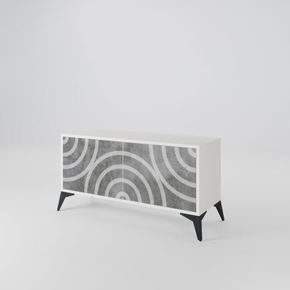 CIRCLE CONCRETE Móvel de TV Compacto de 2 Portas