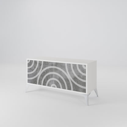 CIRCLE CONCRETE Móvel de TV Compacto de 2 Portas