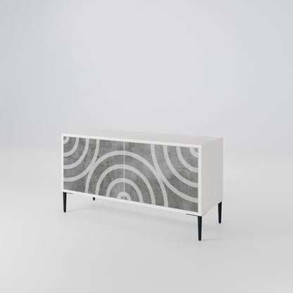 CIRCLE CONCRETE Móvel de TV Compacto de 2 Portas