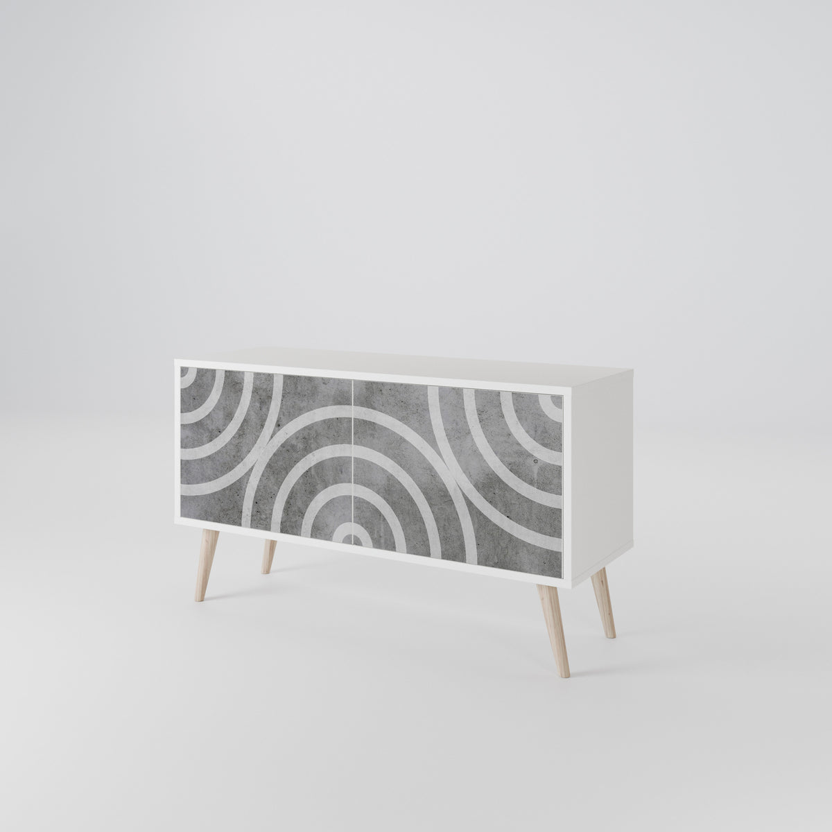 CIRCLE CONCRETE Móvel de TV Compacto de 2 Portas