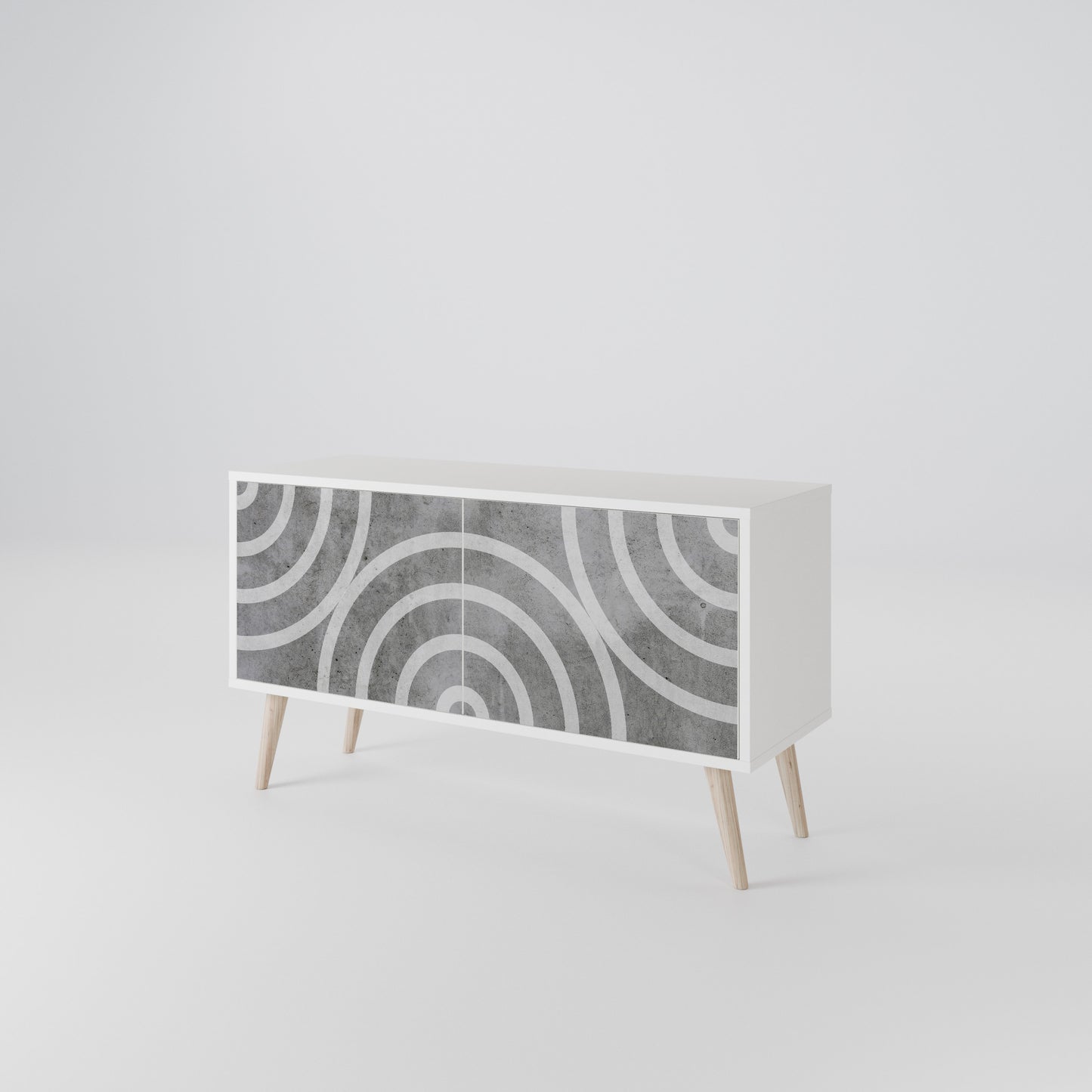 CIRCLE CONCRETE Móvel de TV Compacto de 2 Portas