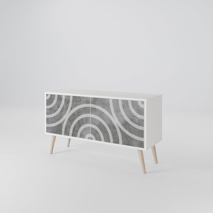 CIRCLE CONCRETE Móvel de TV Compacto de 2 Portas