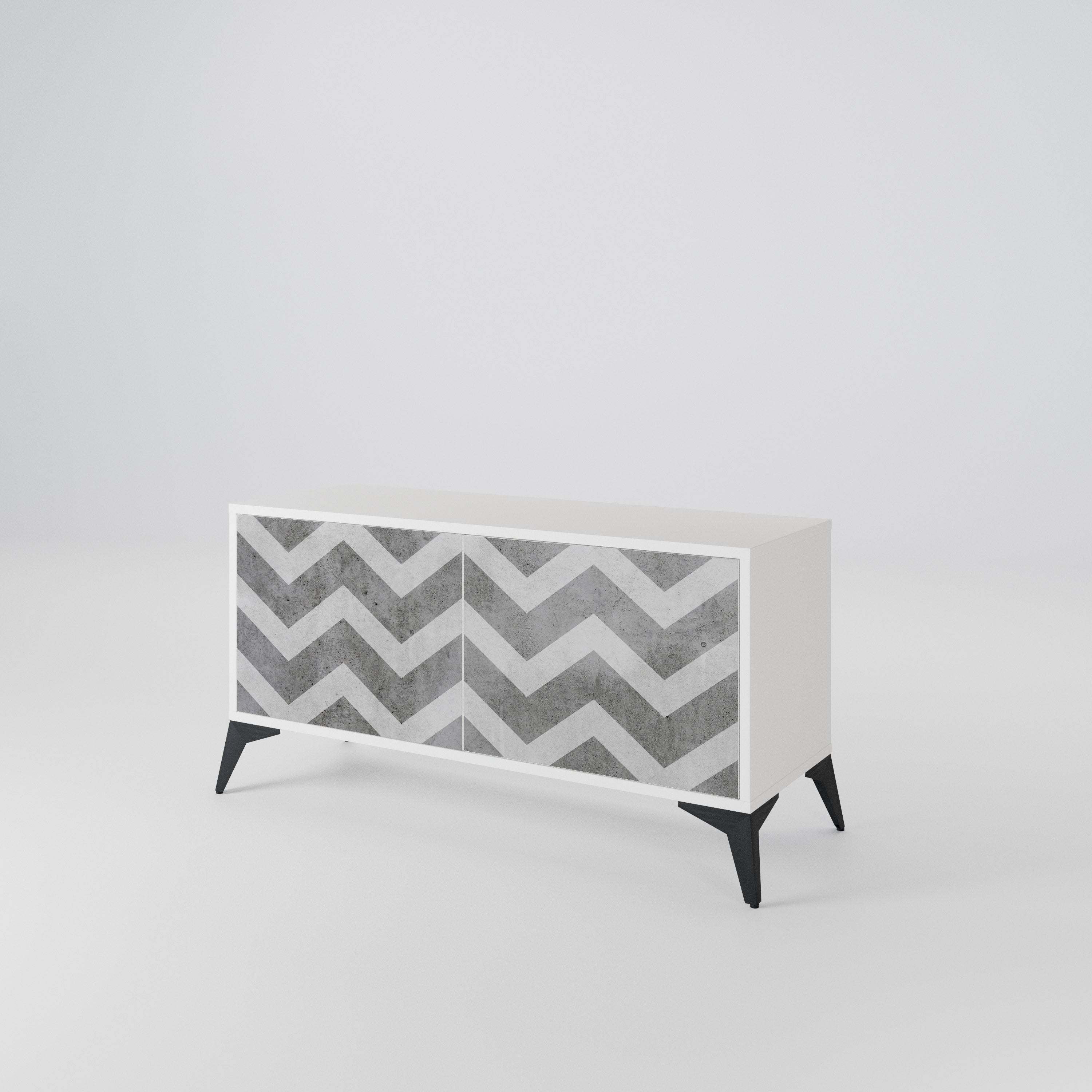 TOUGH ZIG ZAG Compact 2-Door TV Cabinet