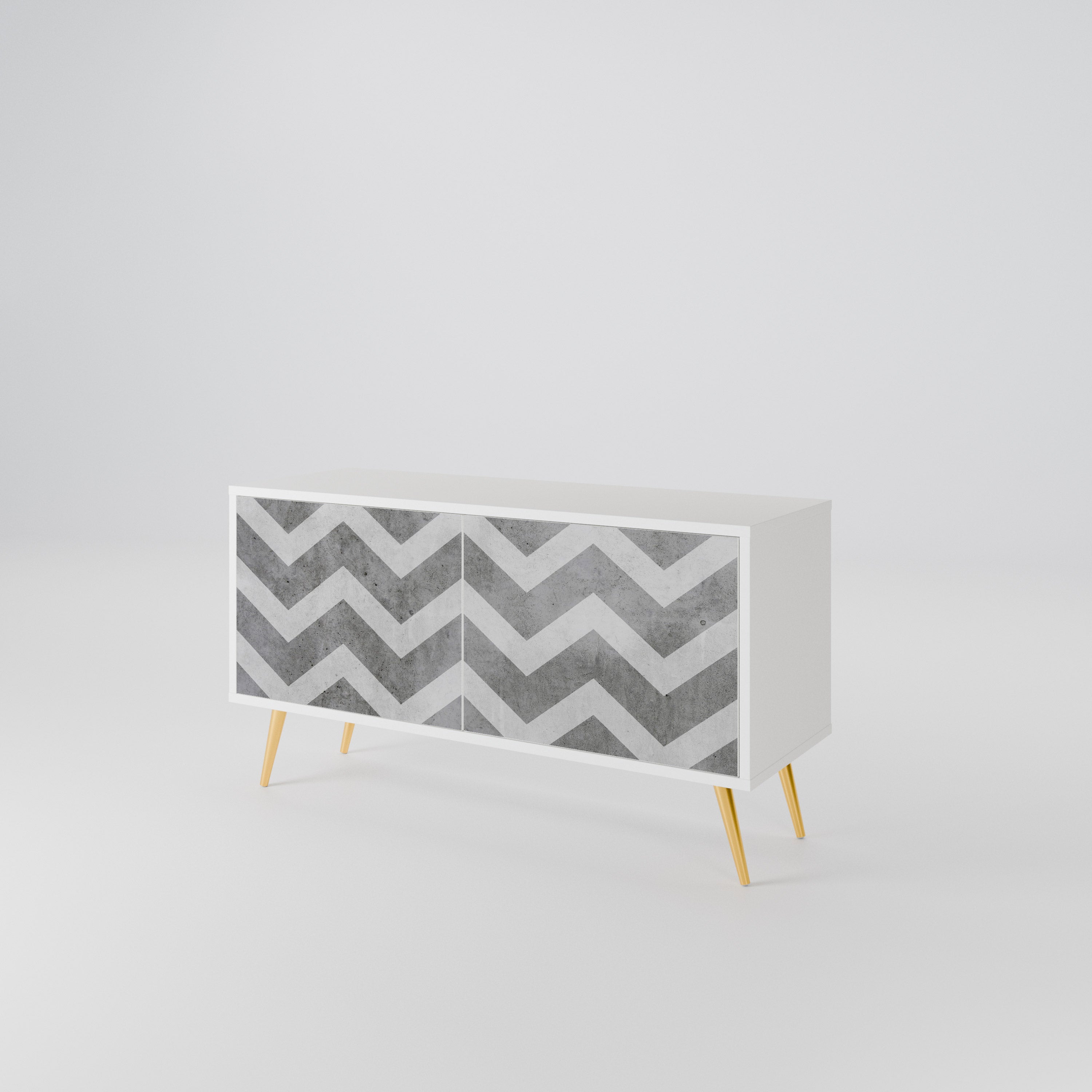 TOUGH ZIG ZAG Compact 2-Door TV Cabinet