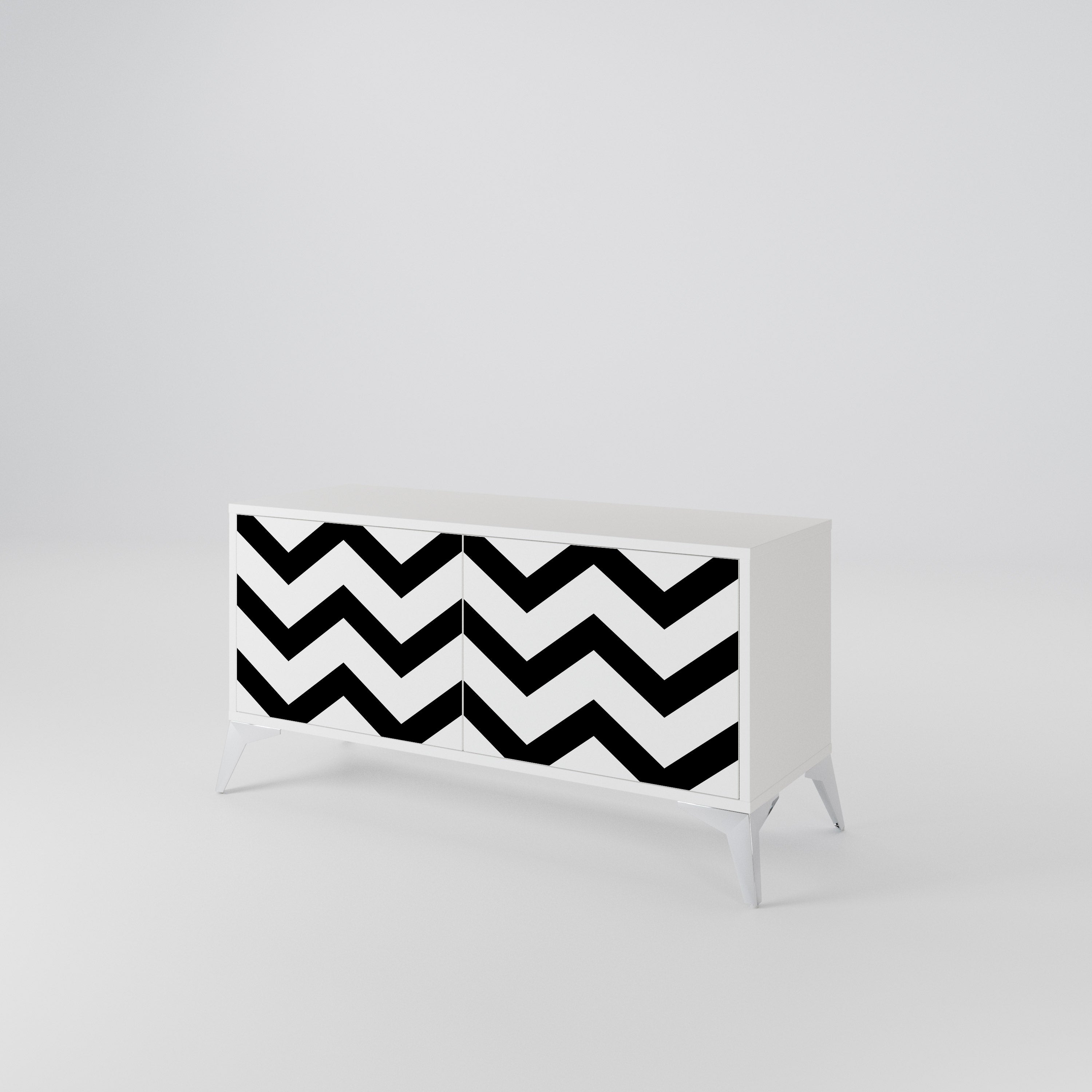 CLASSIC ZIG ZAG Compact 2-Door TV Cabinet