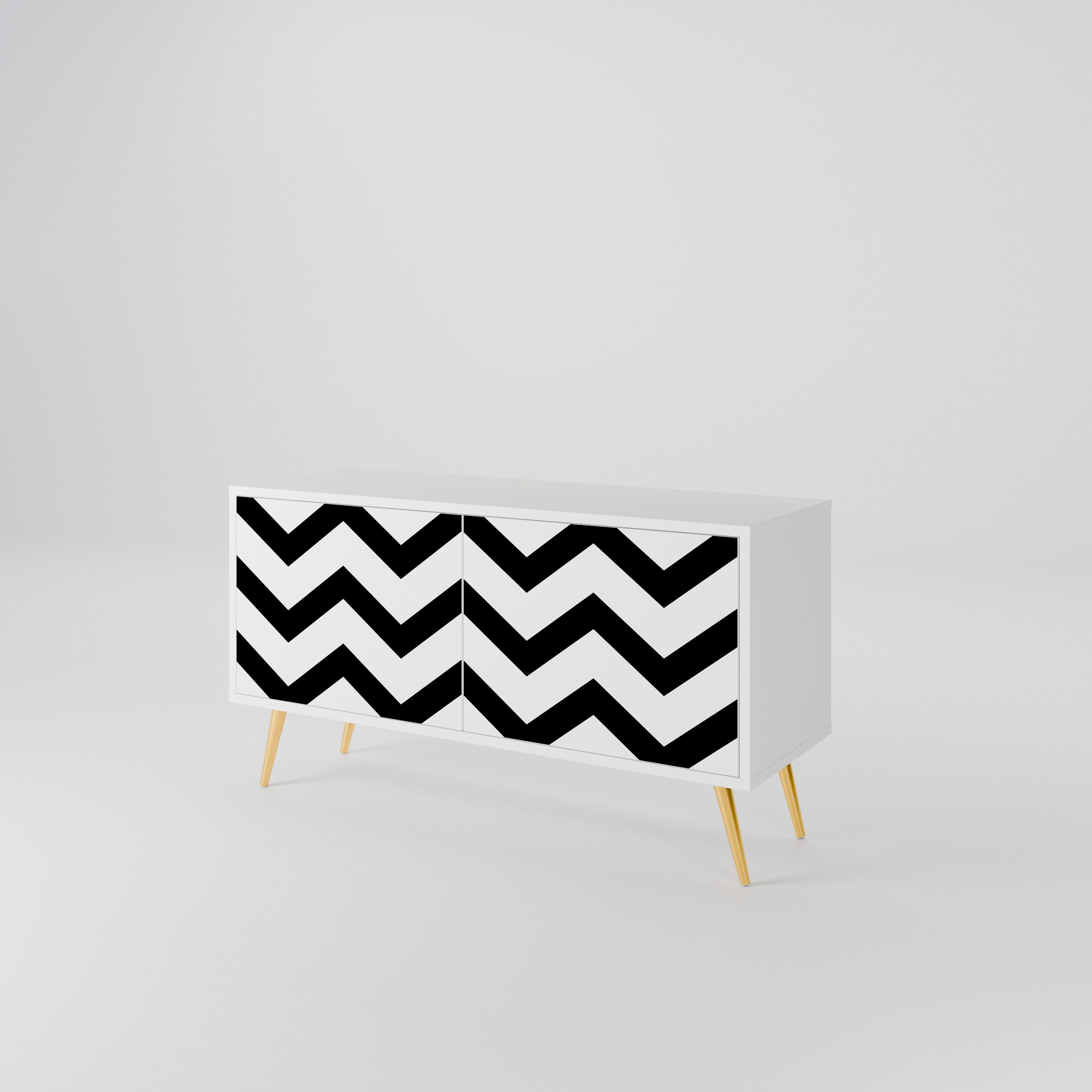 CLASSIC ZIG ZAG Compact 2-Door TV Cabinet