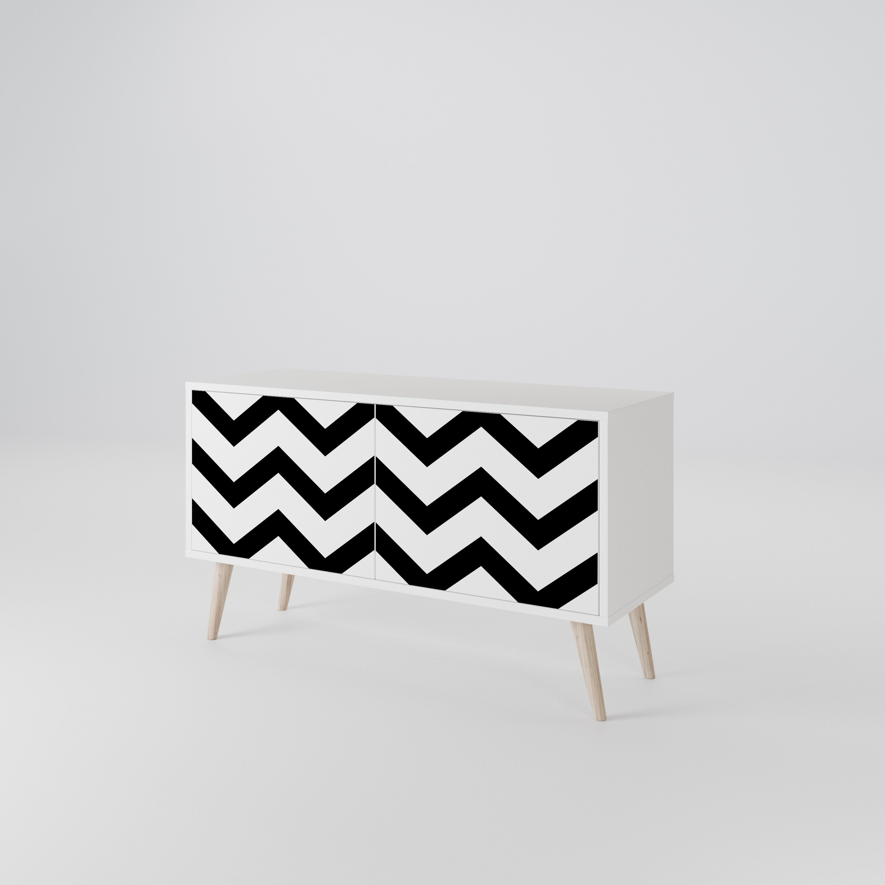 CLASSIC ZIG ZAG Compact 2-Door TV Cabinet