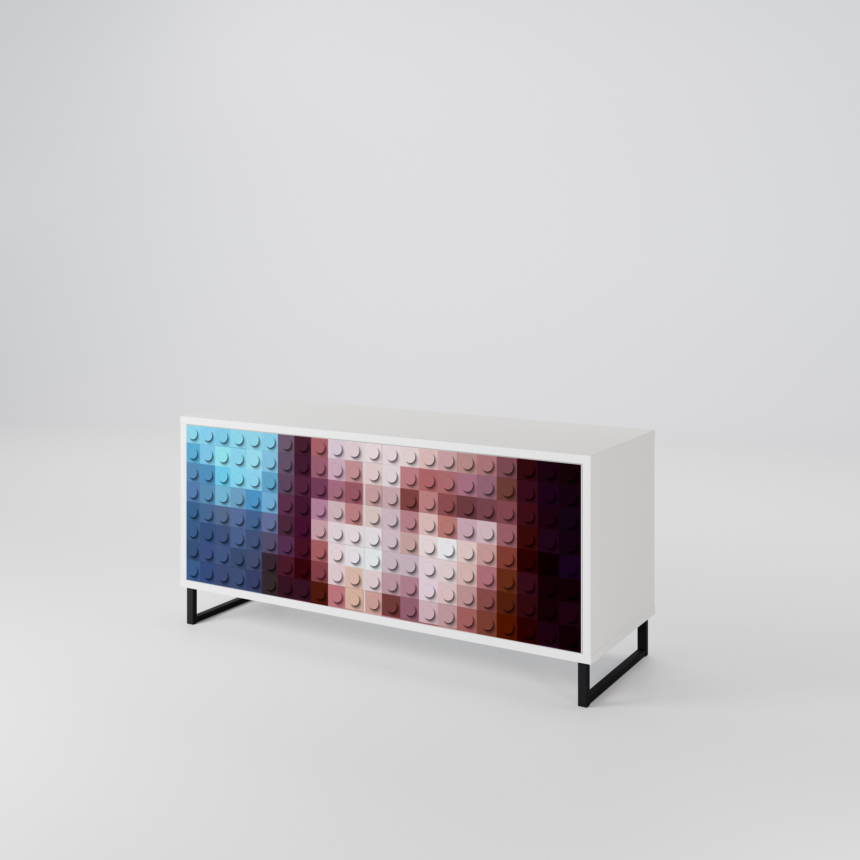 CONSTRUCTIVE ART Compact 2-Door TV Cabinet
