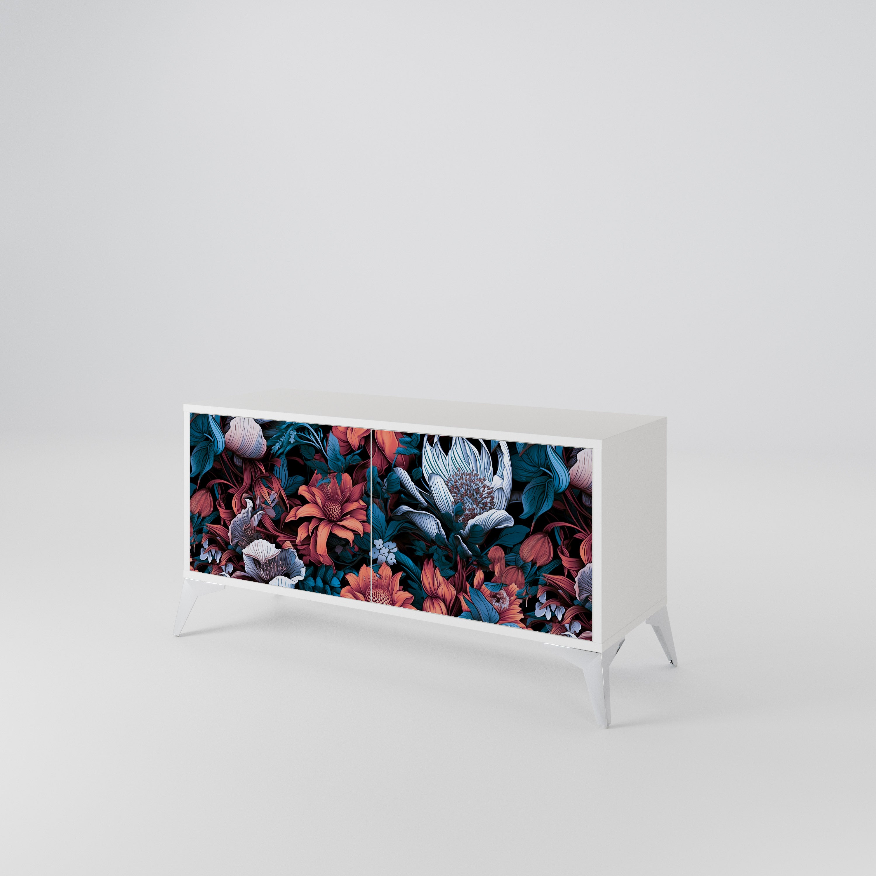 ETHEREAL BLOSSOMS Compact 2-Door TV Cabinet