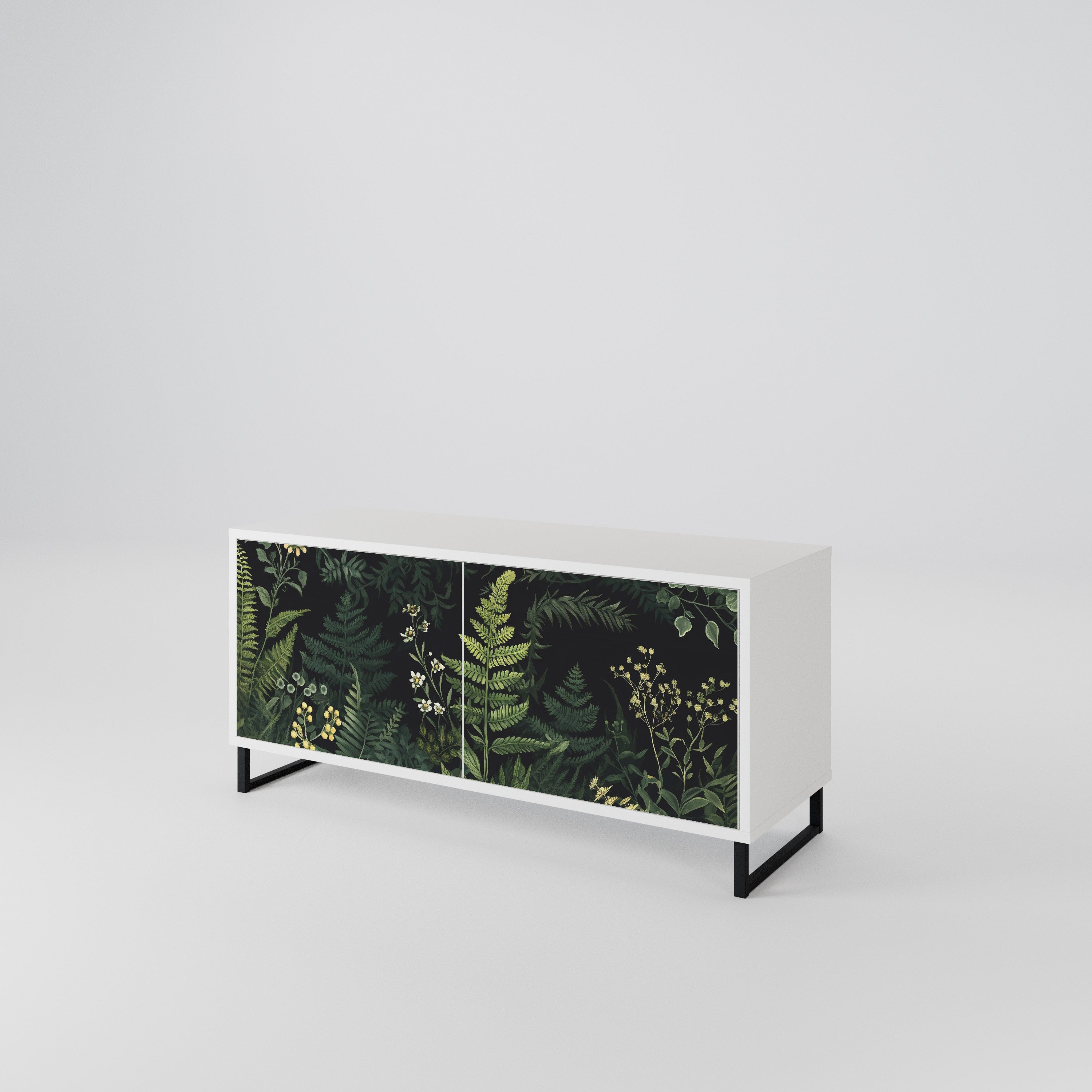 FERN FLOWERS Móvel de TV Compacto de 2 Portas